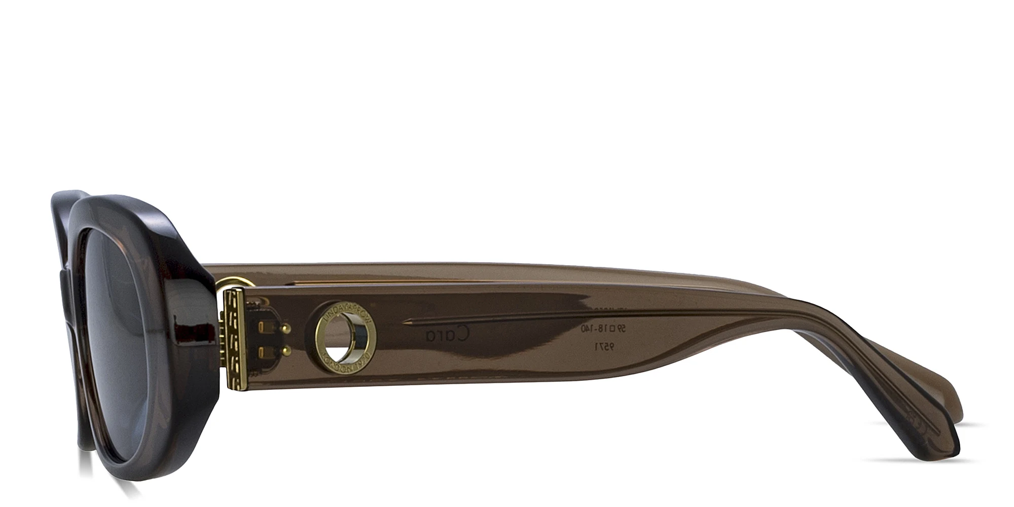 تسوق نظارات شمسية كارا بإطار بيضاوي ليندا فارو بلون بني شفاف أونلاين.