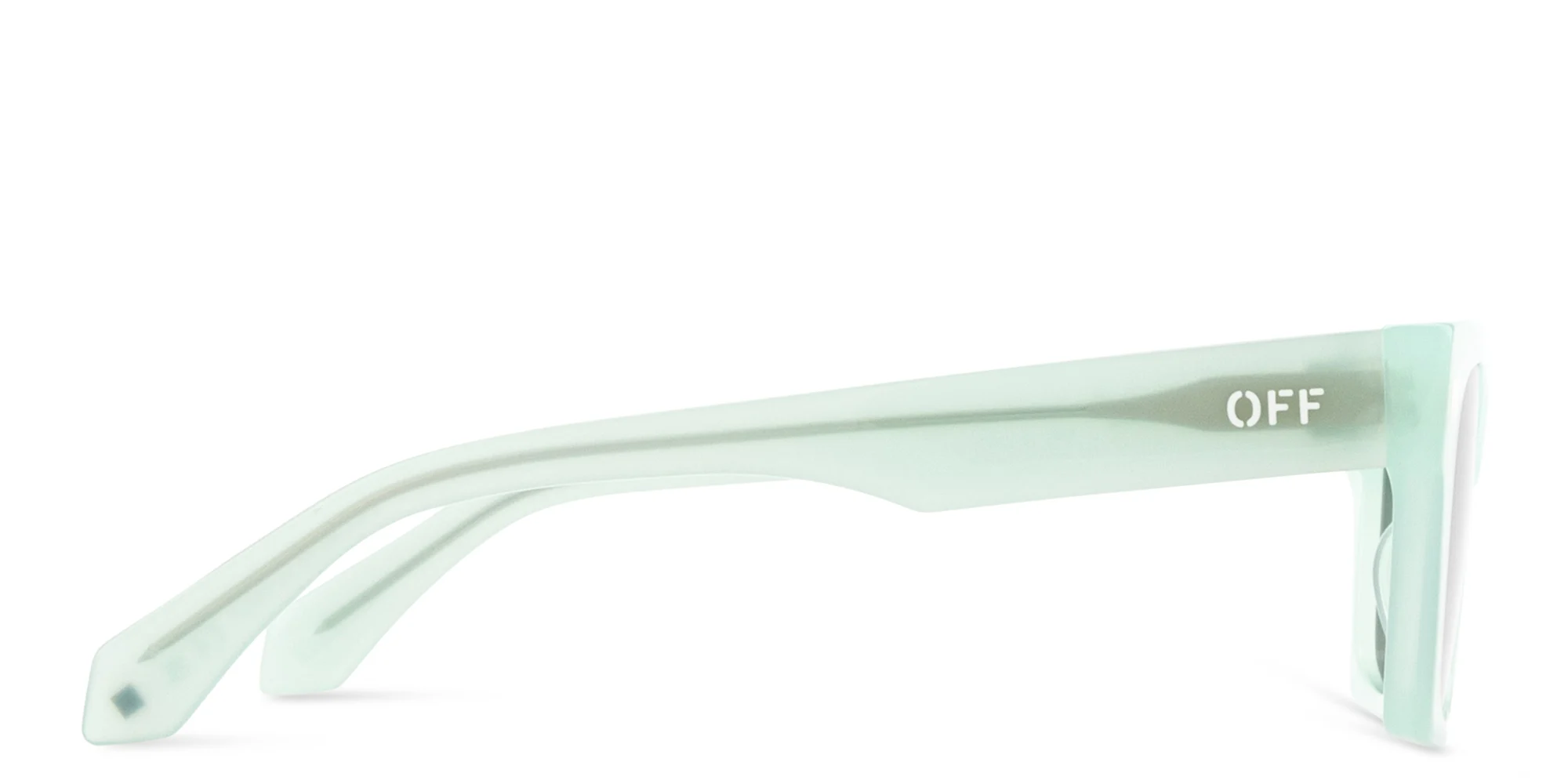 Shop OFF WHITE Valdez Unisex Square Sunglasses in Transparent Green online.