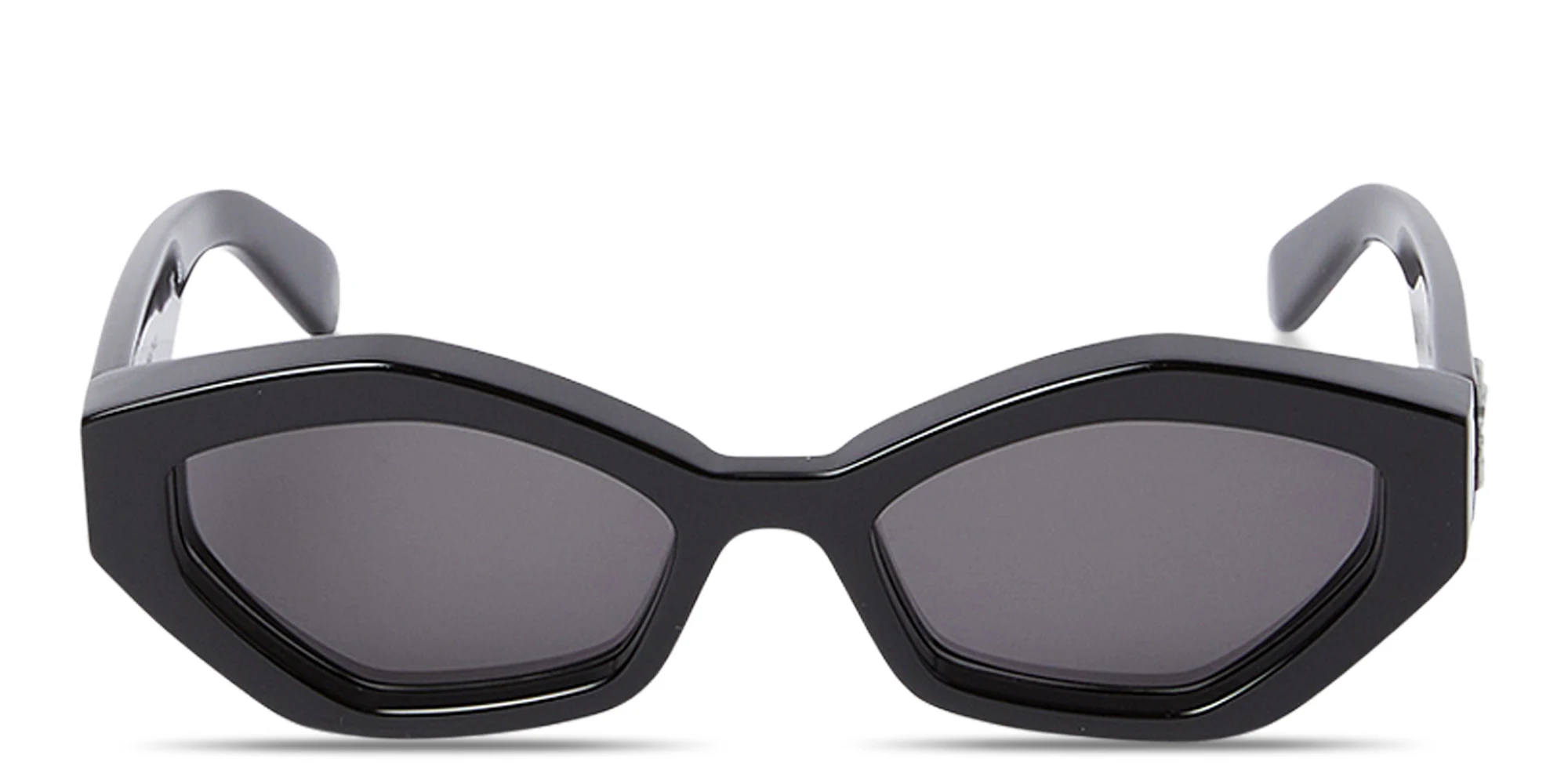 Shop OFF WHITE Hilo Unisex Irregular Sunglasses in Black online.