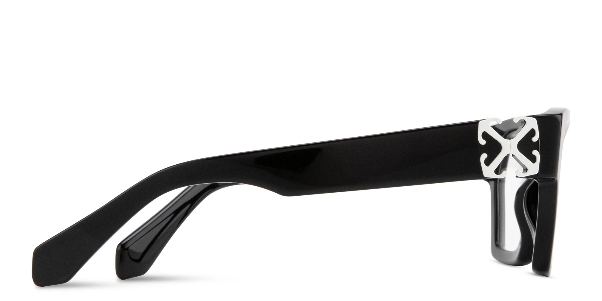 Shop OFF WHITE Arrows Logo Unisex Cat-Eye Eyeglasses in Black online.