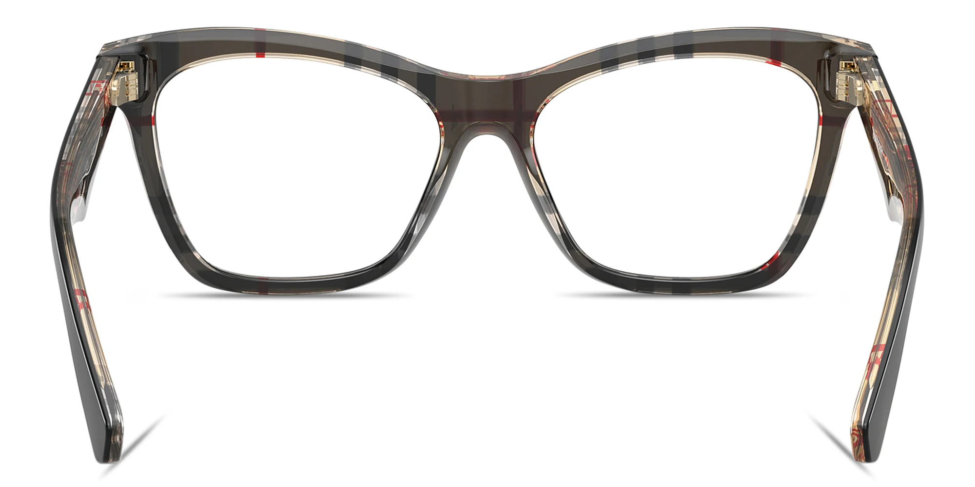 Shop BURBERRY The Essentials Cat-Eye Eyeglasses in Top Black On Vintage Check online.