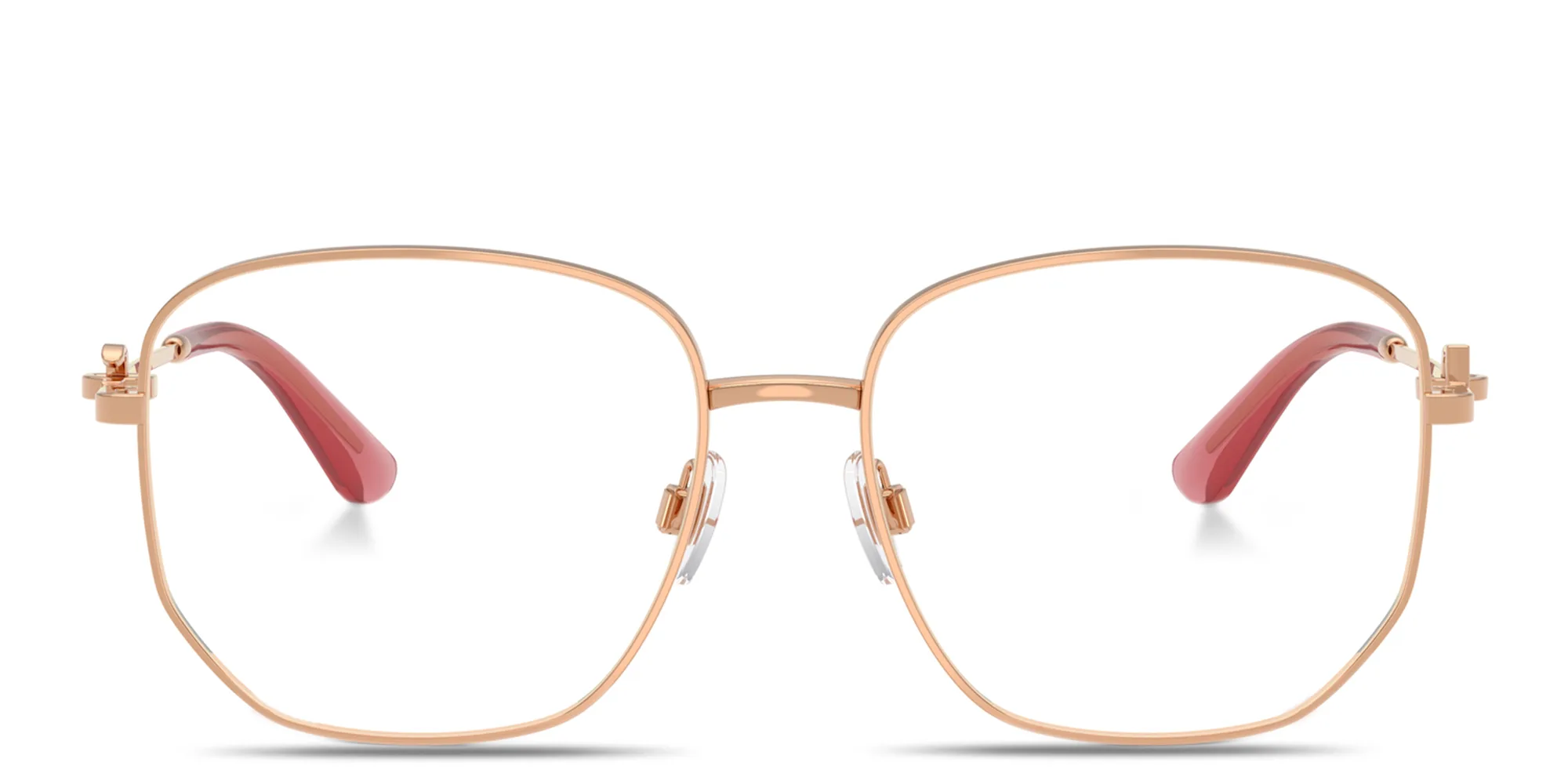 Shop Dolce & Gabbana DNA Wide Panthos Eyeglasses in Rose Gold online.