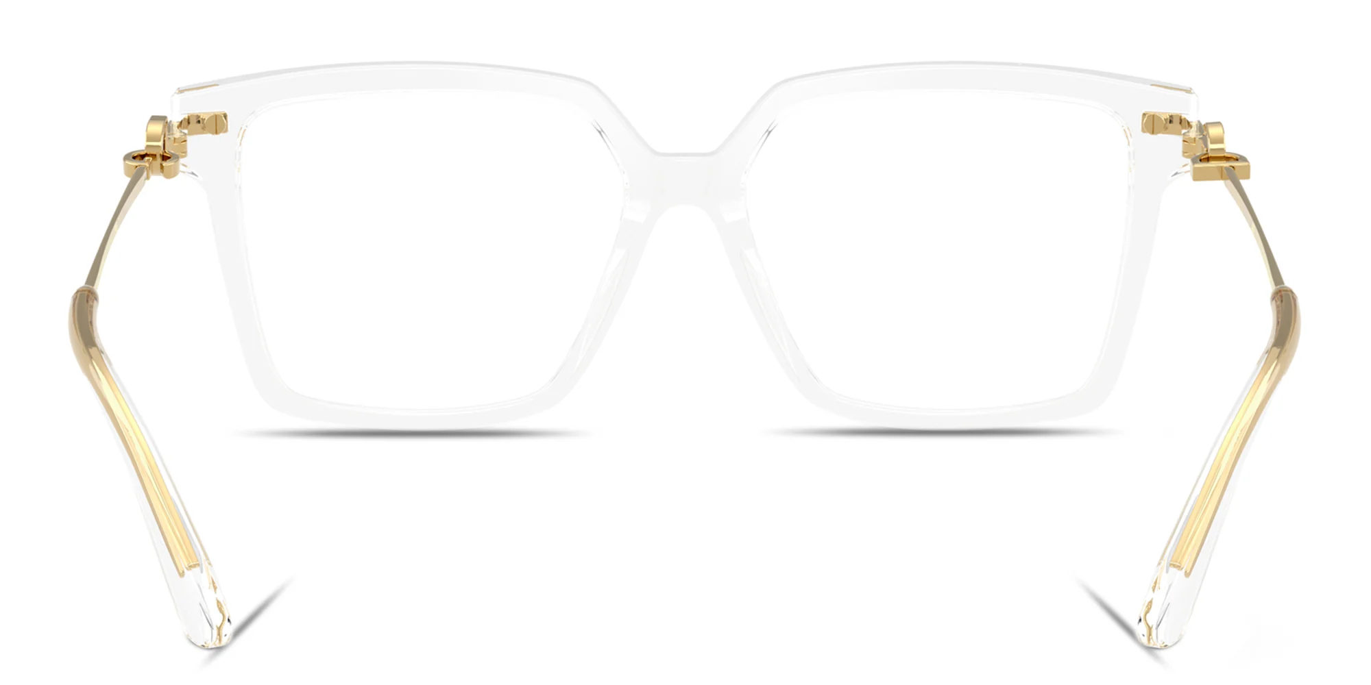 Shop Dolce & Gabbana DG Motif Square Eyeglasses in Crystal online.