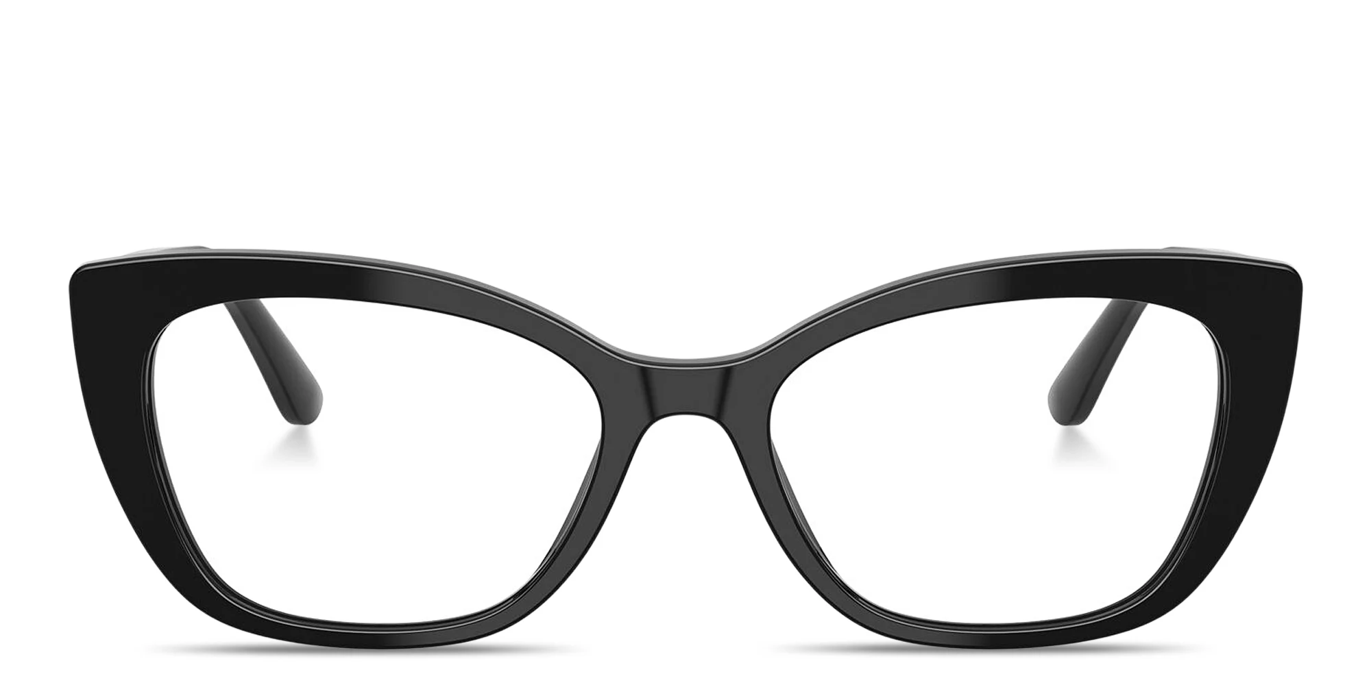 Shop Dolce & Gabbana DG Motif Cat-Eye Eyeglasses in Black online.