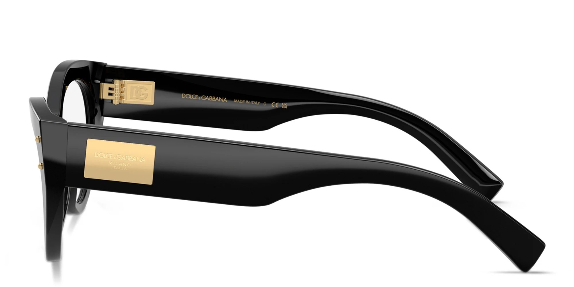 Shop Dolce & Gabbana DNA Cat-Eye Eyeglasses in Black online.