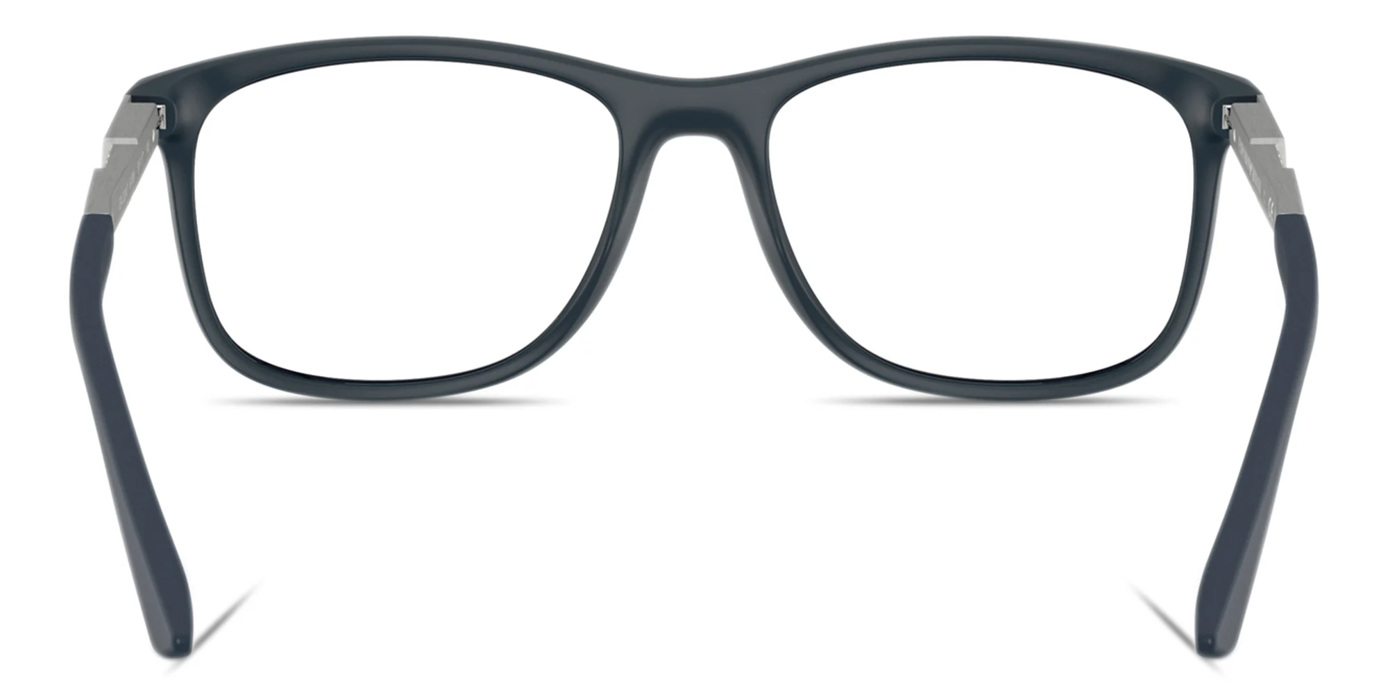 Shop Emporio Armani Modern Pillow Eyeglasses in Matte Dark Blue online.