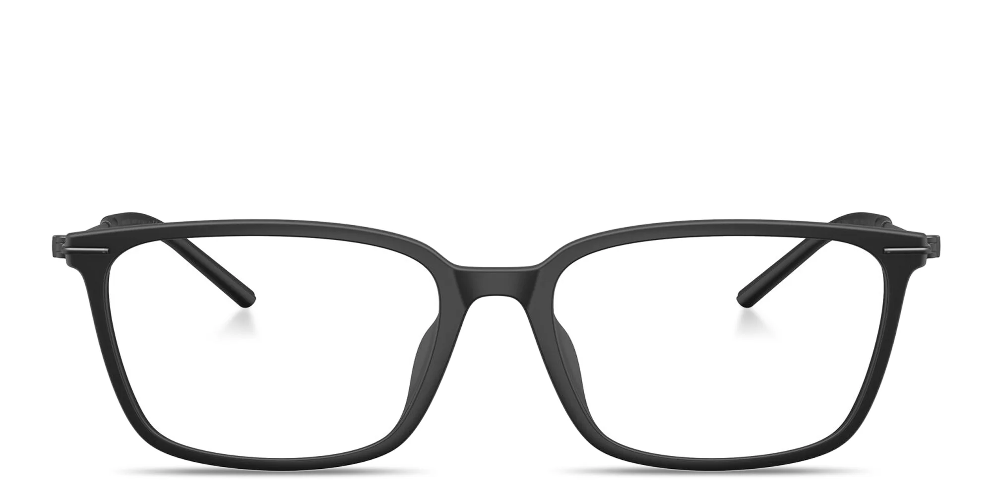 Shop Moncler Logo Signature Unisex Wide Rectangle Eyeglasses in Black online.