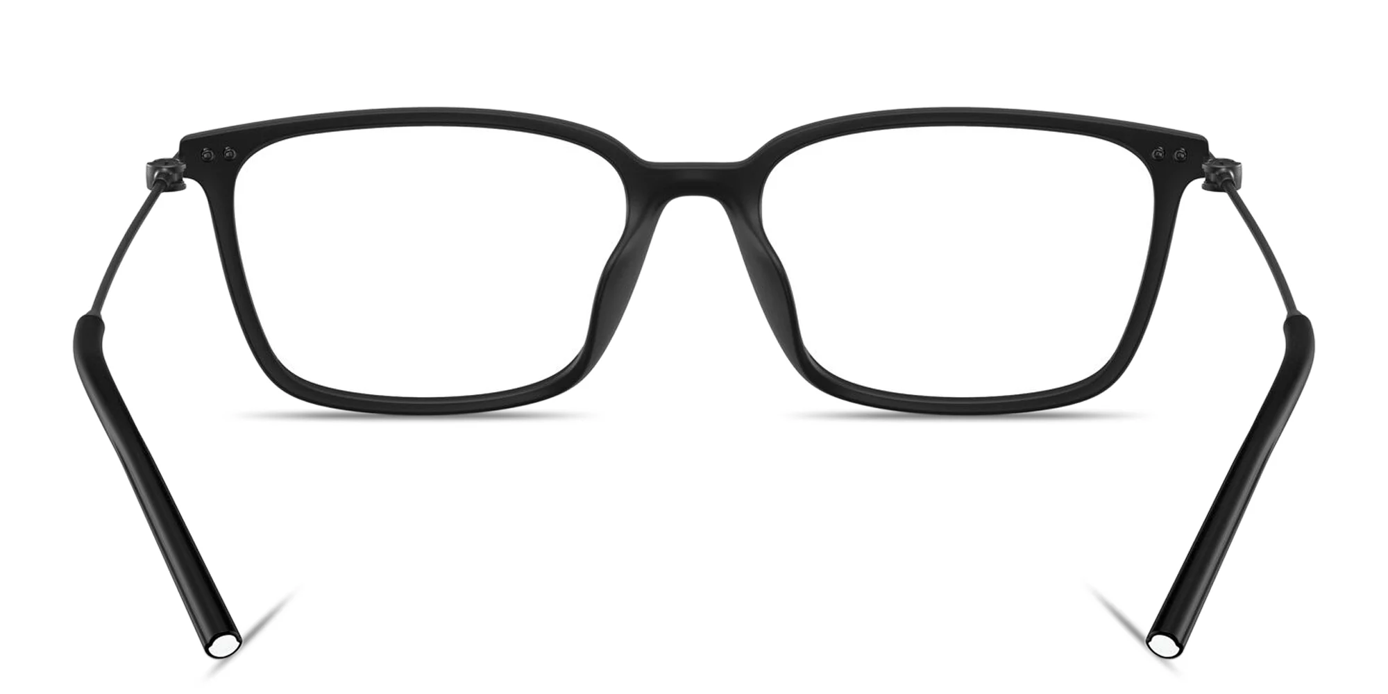 Shop Moncler Logo Signature Unisex Wide Rectangle Eyeglasses in Black online.