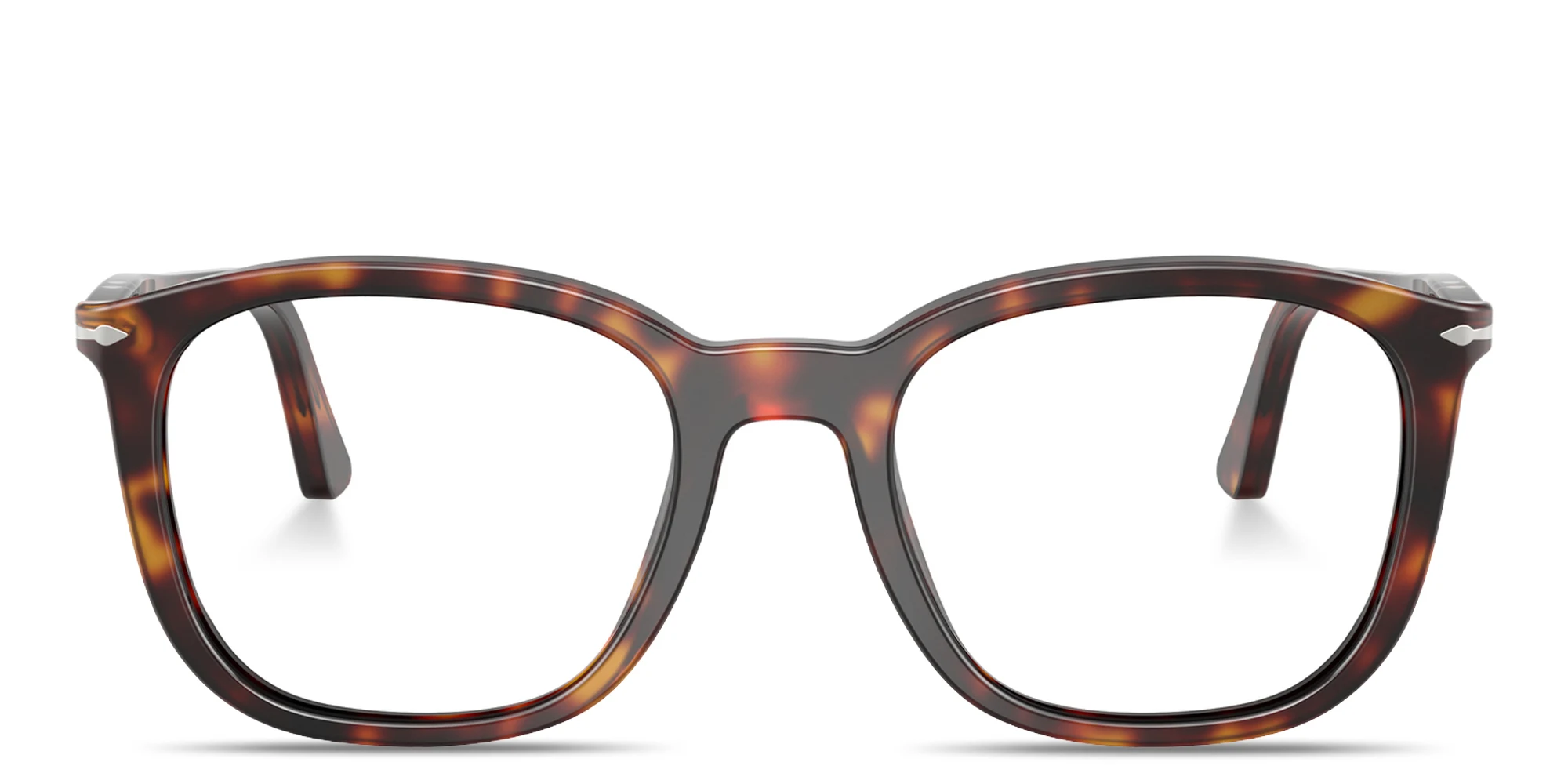 Shop PERSOL Arrow Emblem Unisex Square Eyeglasses in Havana online.