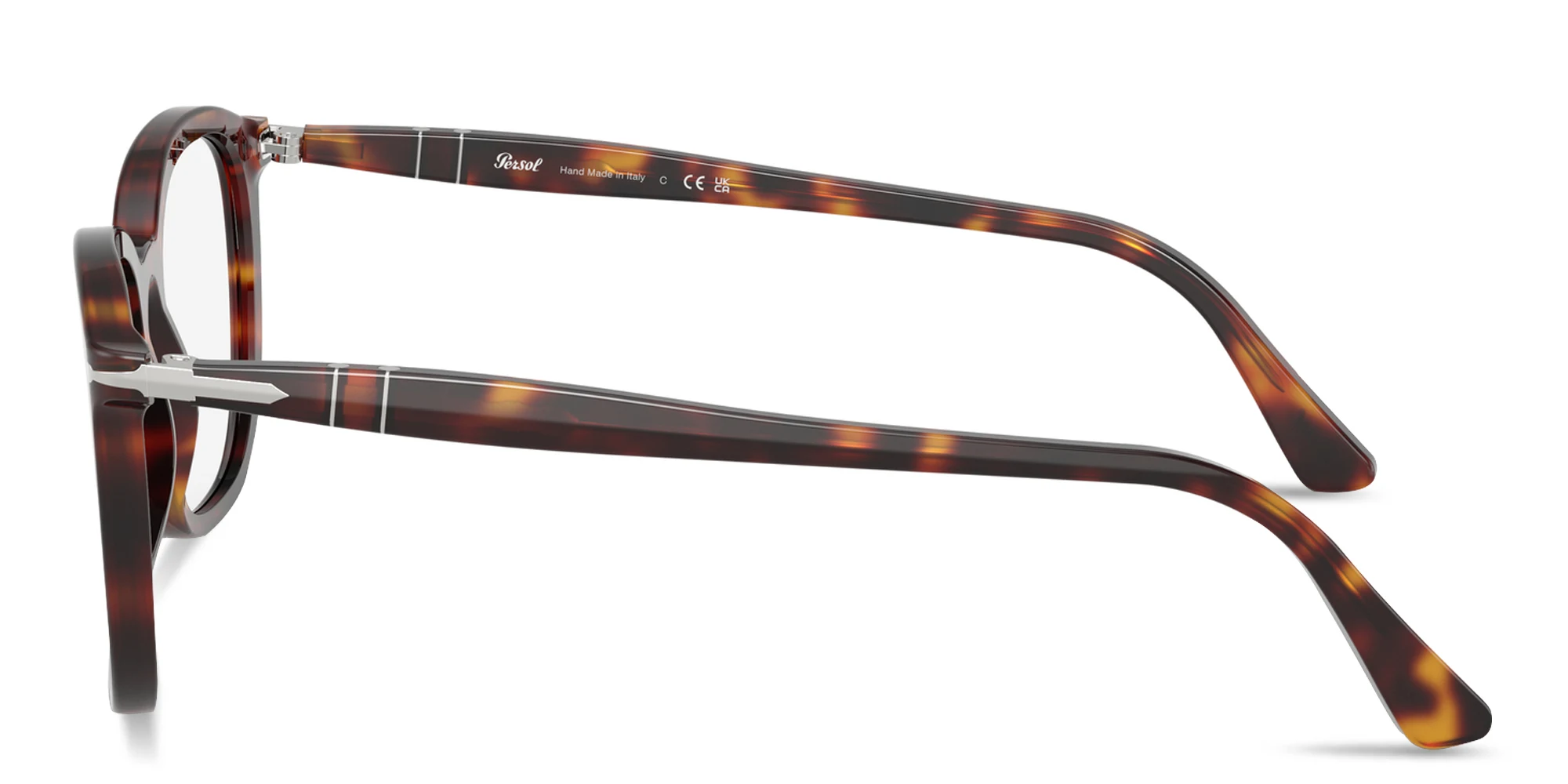 Shop PERSOL Arrow Emblem Unisex Square Eyeglasses in Havana online.