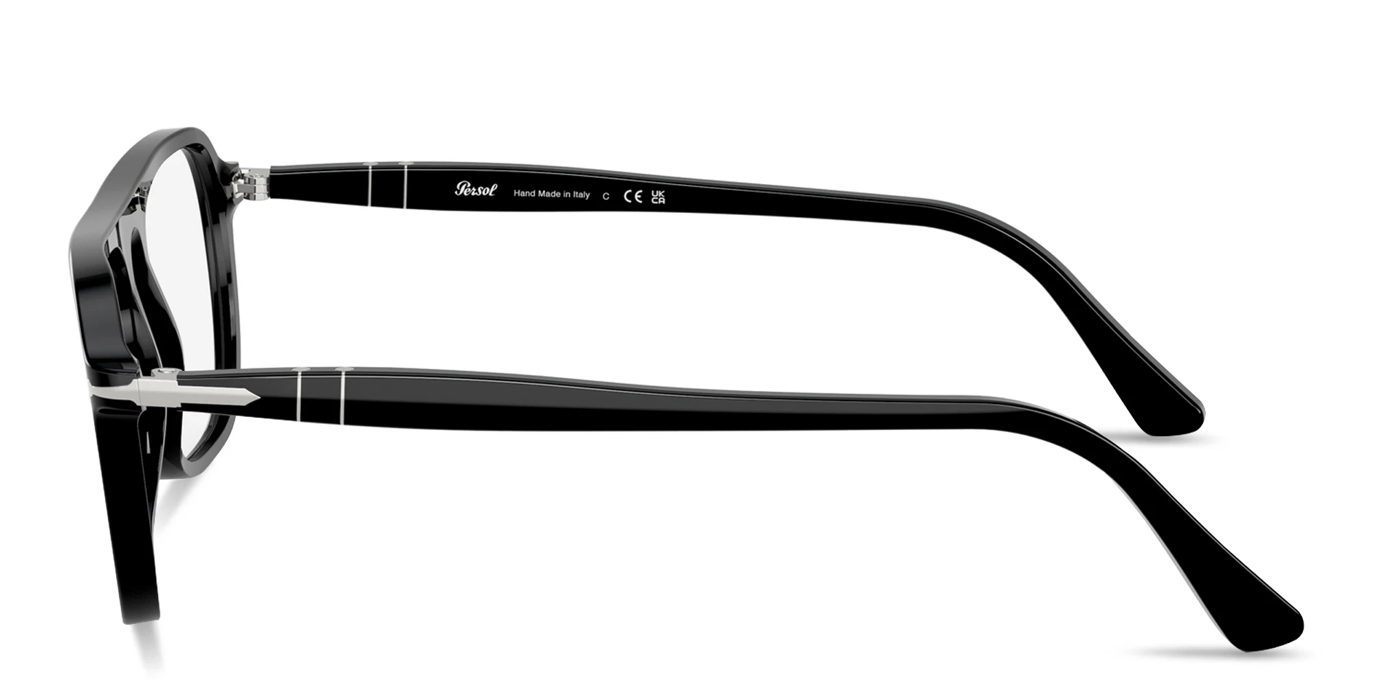 Shop PERSOL Jacques Unisex Square Eyeglasses in Black online.