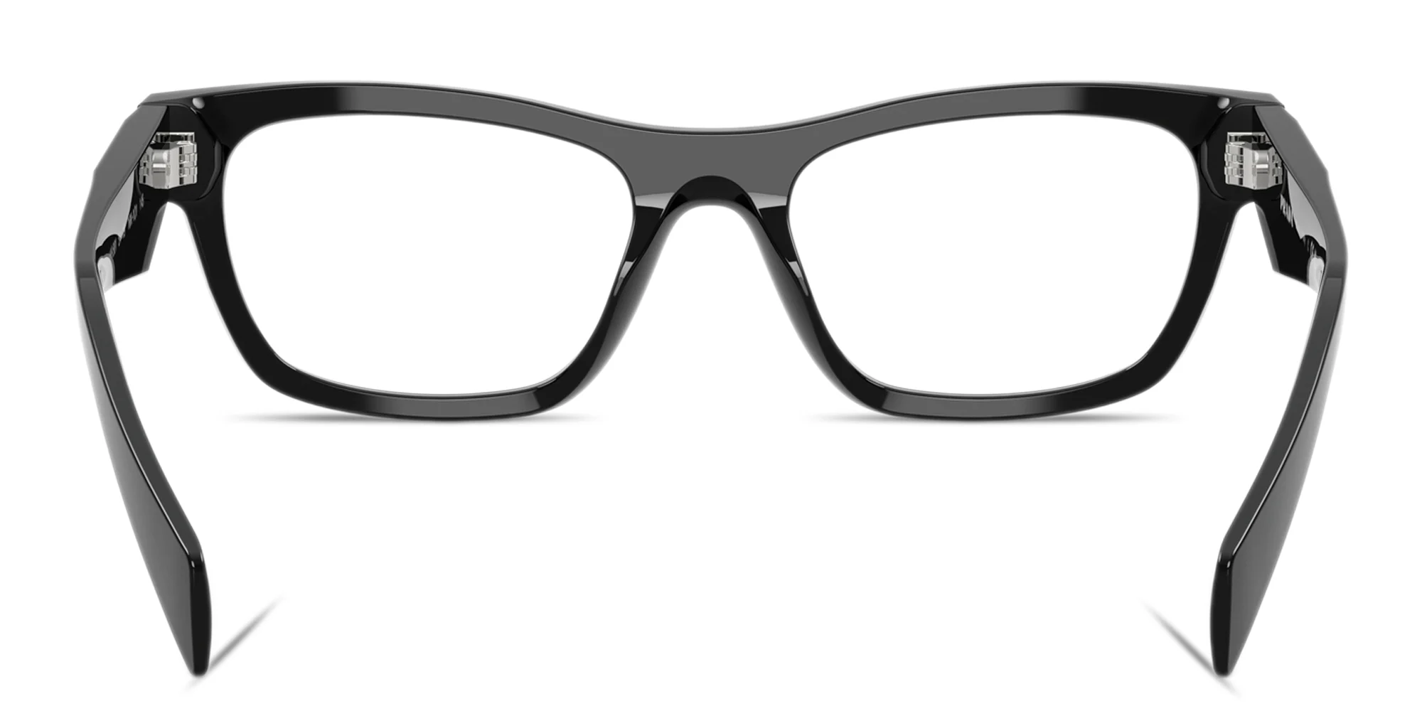 Shop PRADA Triangle Logo Cat-Eye Eyeglasses in Black online.