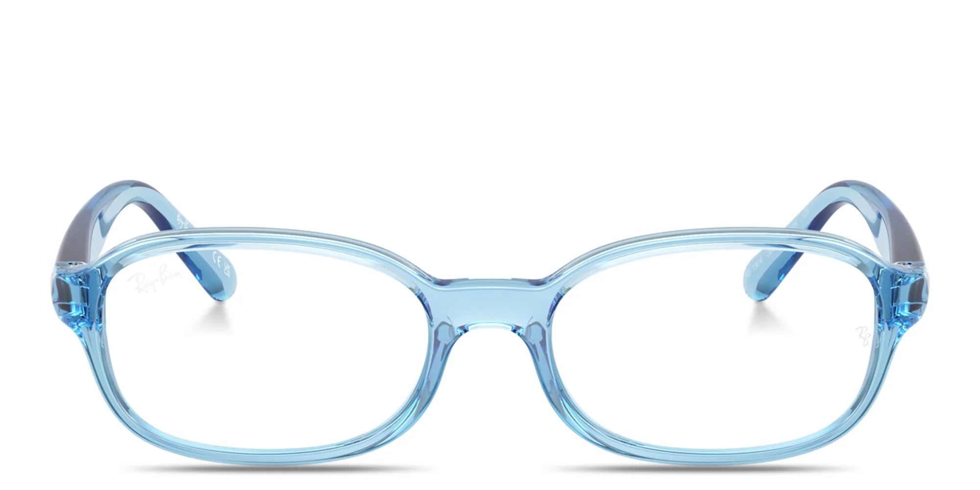 Shop Ray-Ban Junior Optics Kids Bio-Based Pillow Eyeglasses in Transparent Blue online.