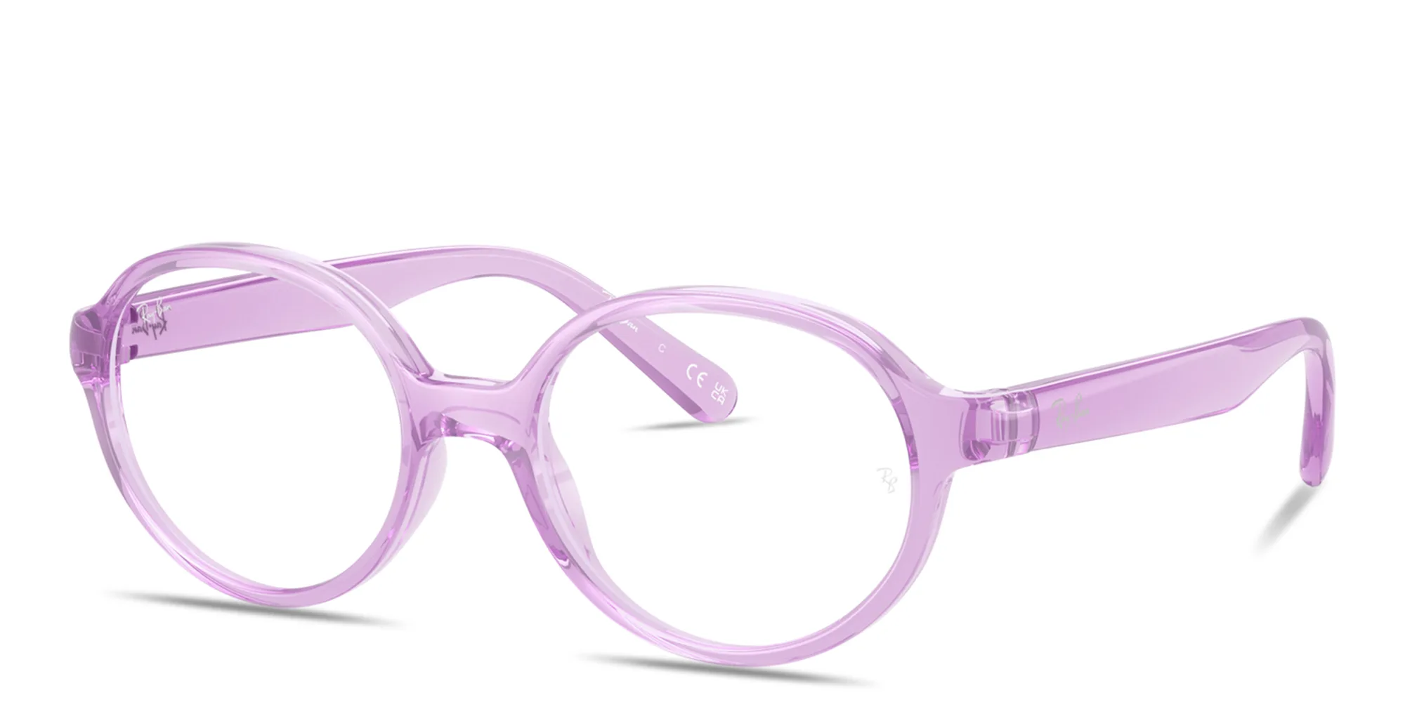 Shop Ray-Ban Junior Optics Kids Bio-Based Panthos Eyeglasses in Transparent Violet online.