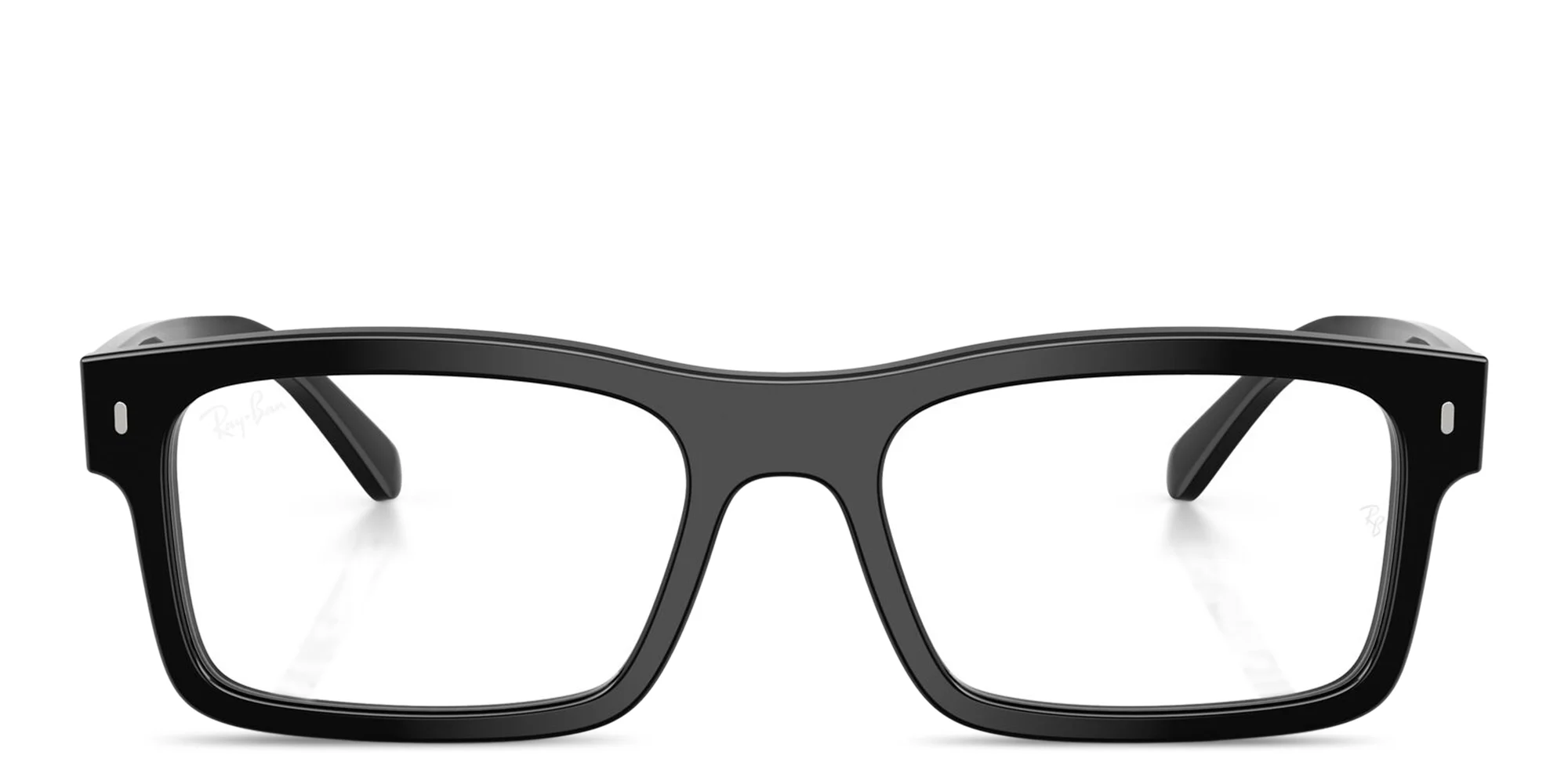 Shop Ray-Ban Optics Unisex Rectangle Eyeglasses in Black online.
