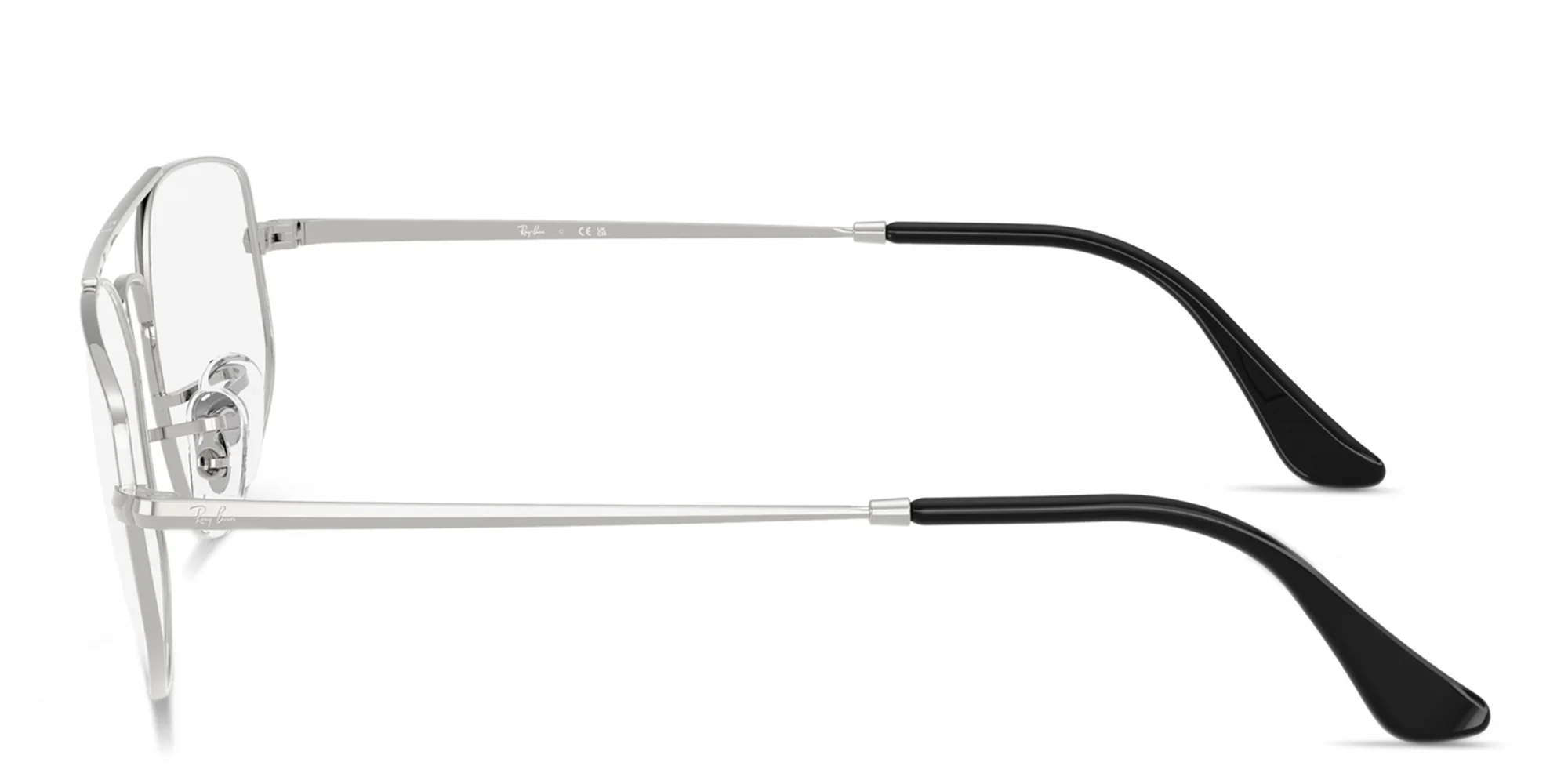 Shop Ray-Ban Explorer 5 Optics Unisex Wide Irregular Eyeglasses in Silver online.