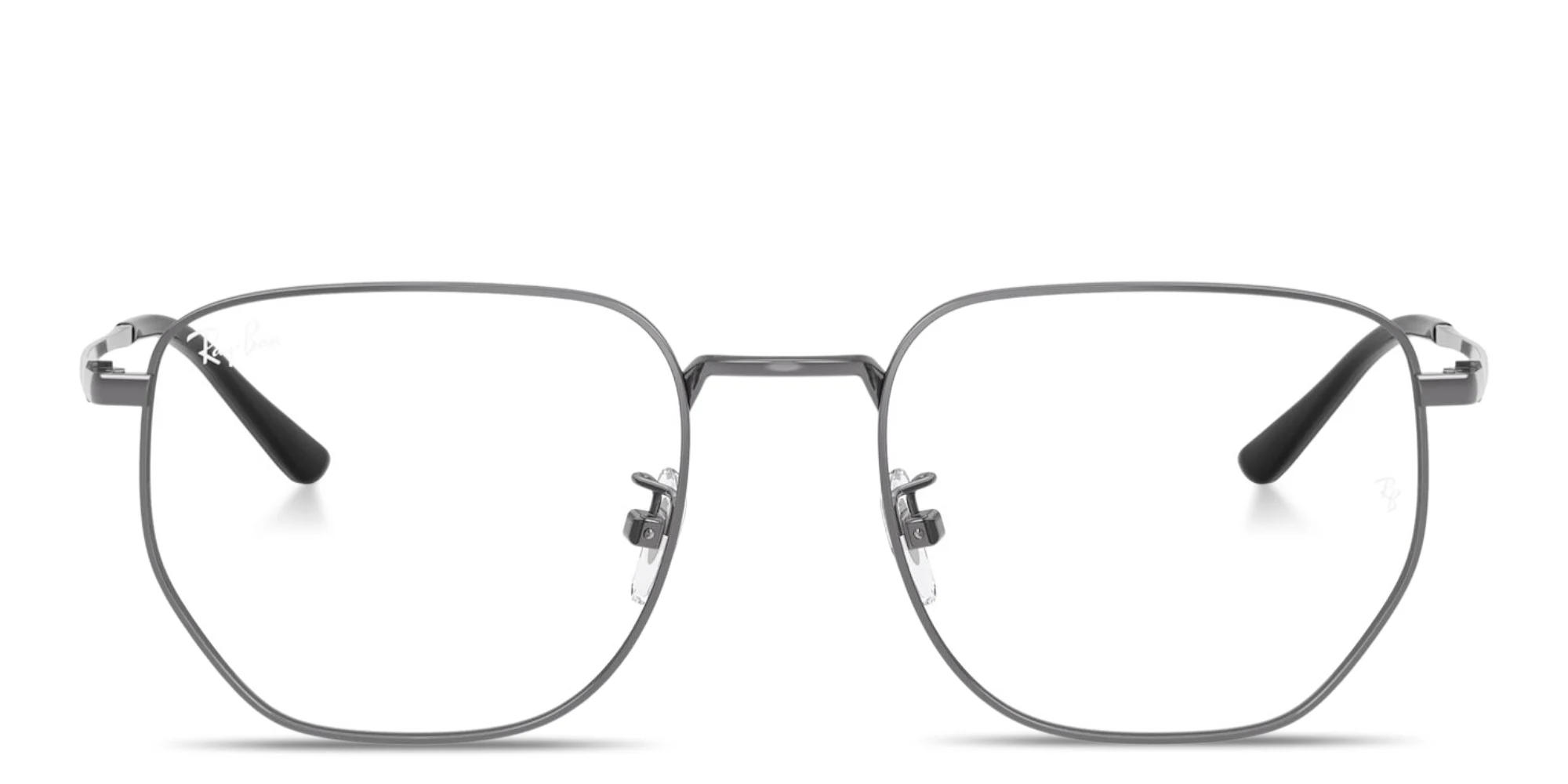 Shop Ray-Ban Optics Unisex Irregular Eyeglasses in Gunmetal online.
