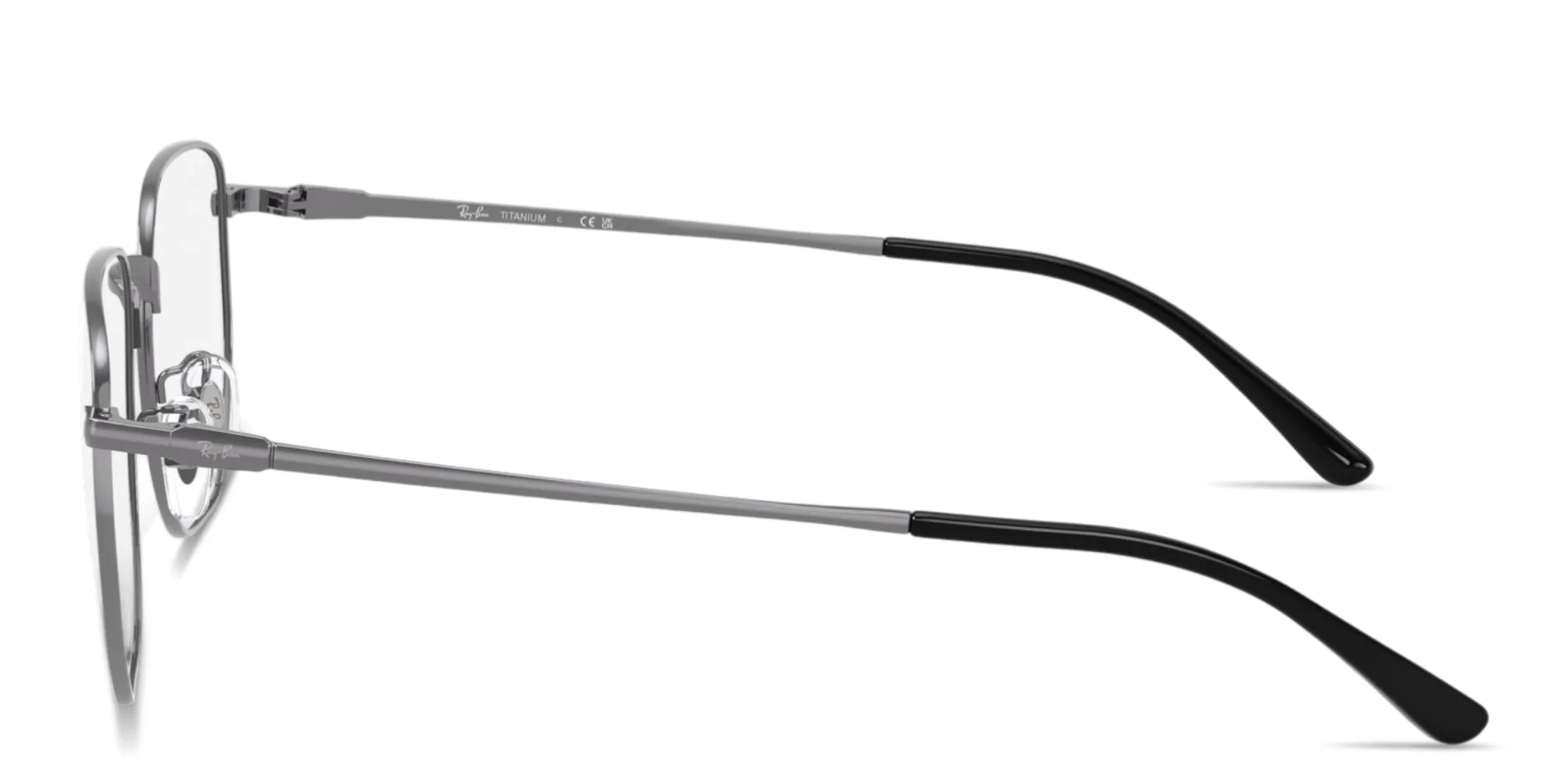 Shop Ray-Ban Optics Unisex Irregular Eyeglasses in Gunmetal online.