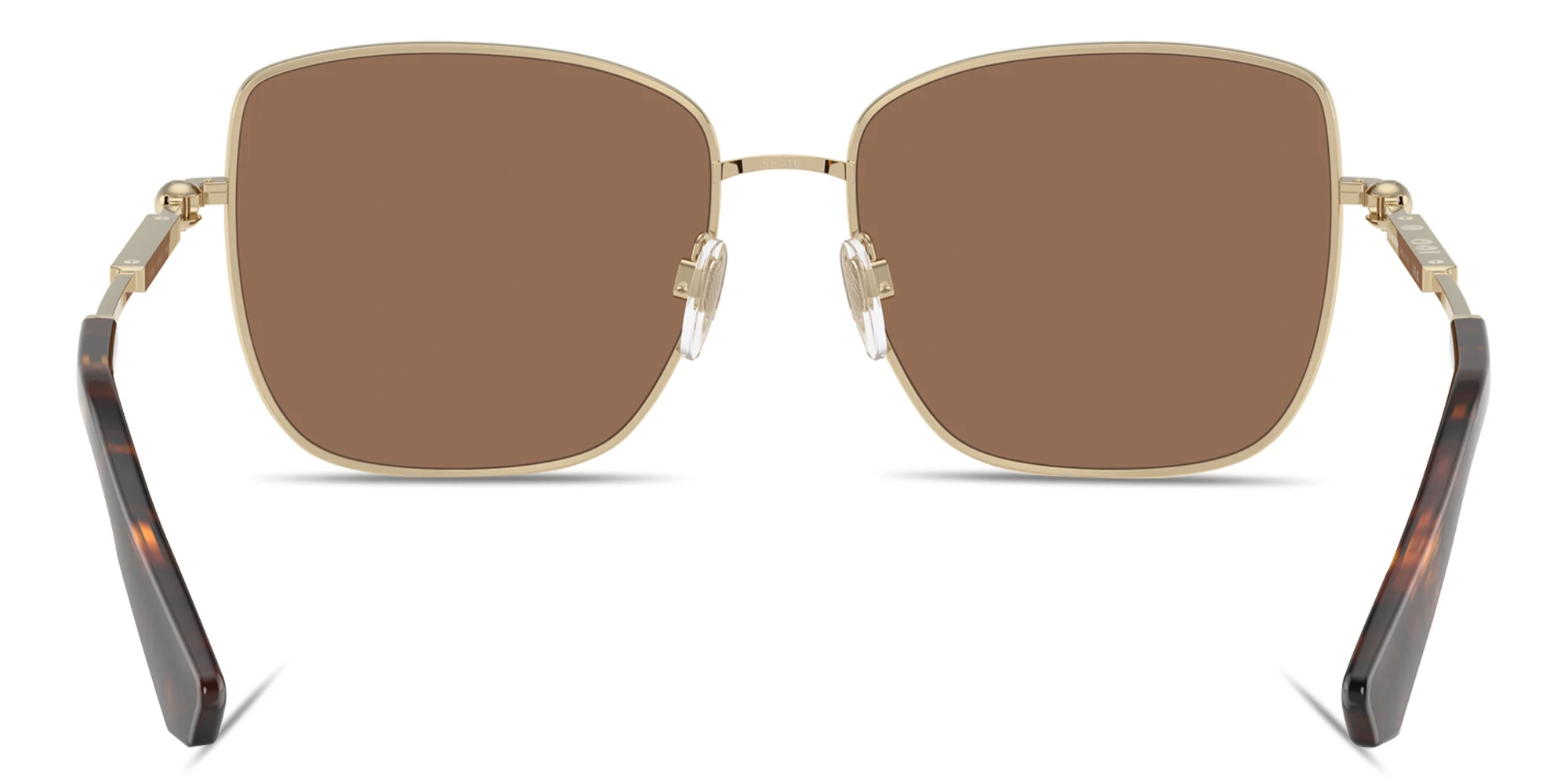 Shop BURBERRY Logo-Engraved Square Sunglasses in Light Gold online.