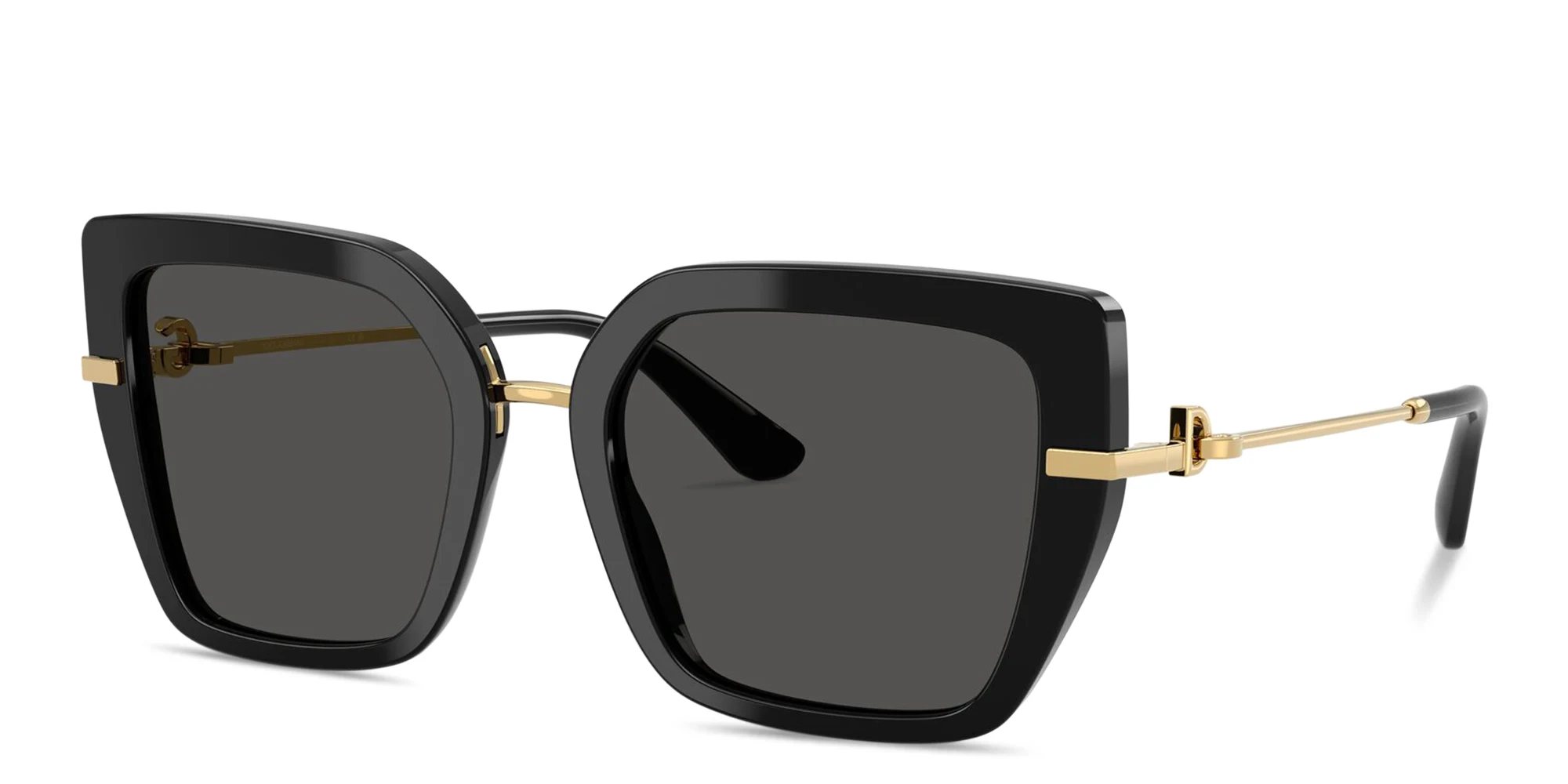 Shop Dolce & Gabbana DG Motif Butterfly Sunglasses in Black online.