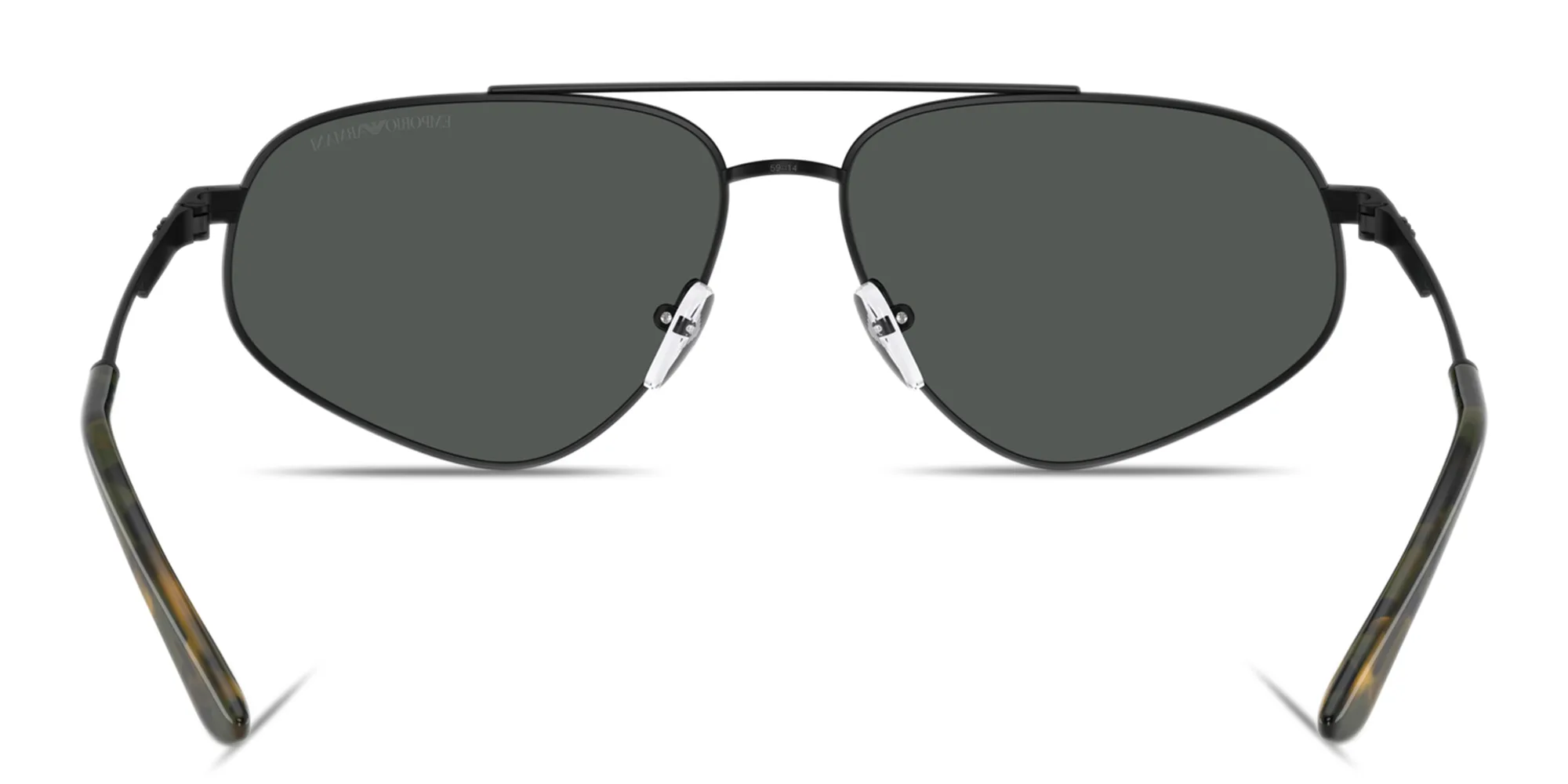 Shop Emporio Armani Modern Pilot Sunglasses in Matte Black online.