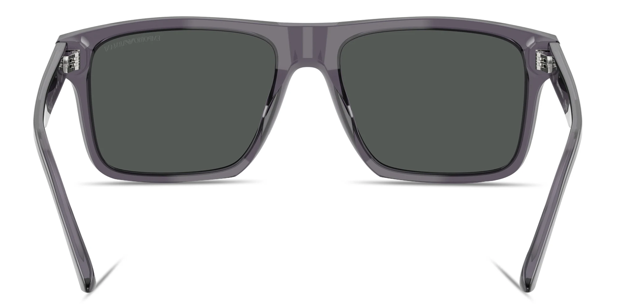 Shop Emporio Armani Essential Leisure Square Sunglasses in Transparent Dark Grey online.