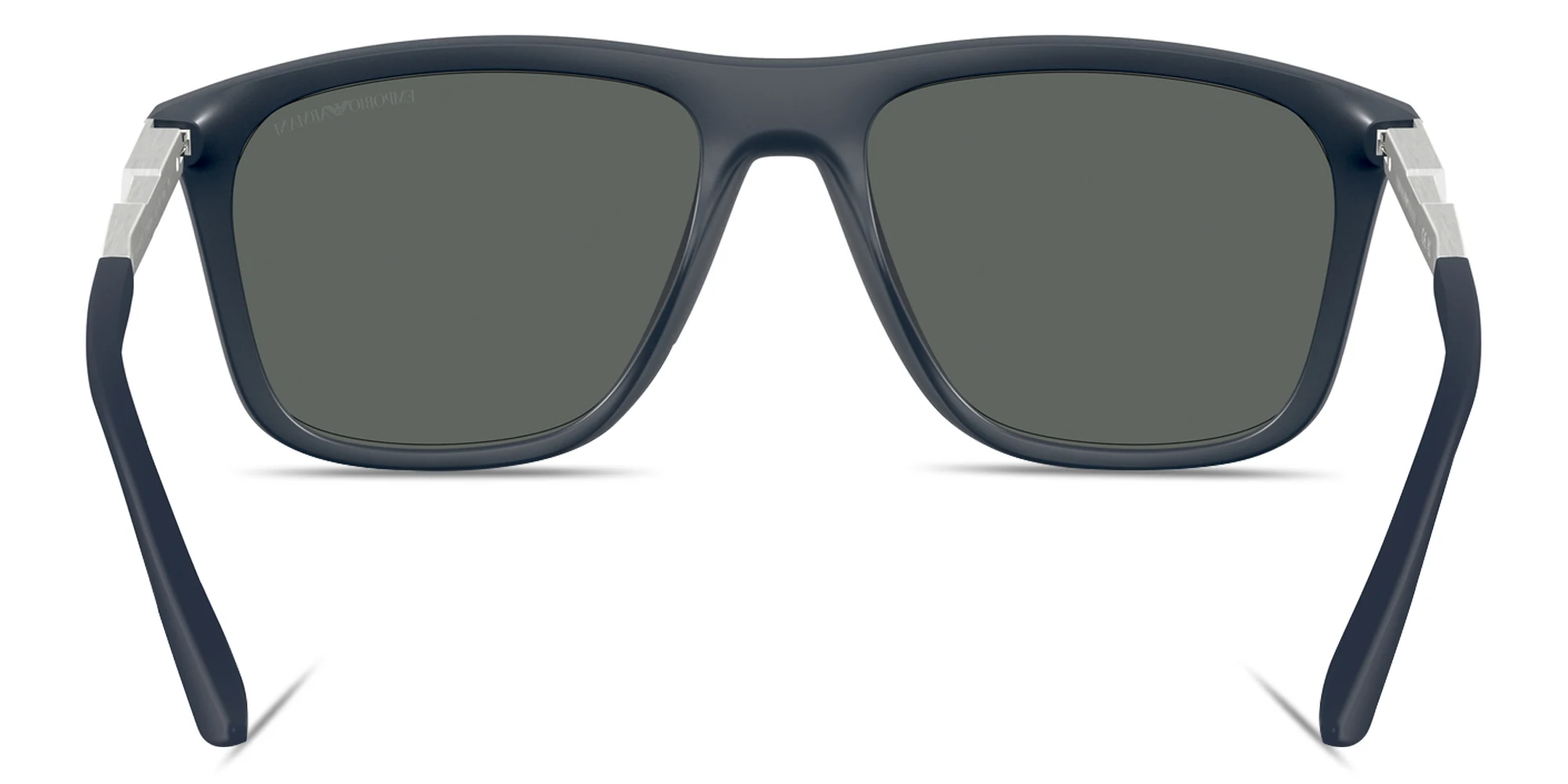 Shop Emporio Armani Modern Square Sunglasses in Matte Dark Blue online.