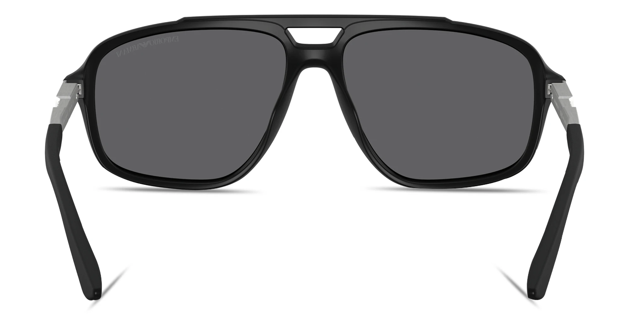 Shop Emporio Armani Modern Pilot Sunglasses in Matte Black online.