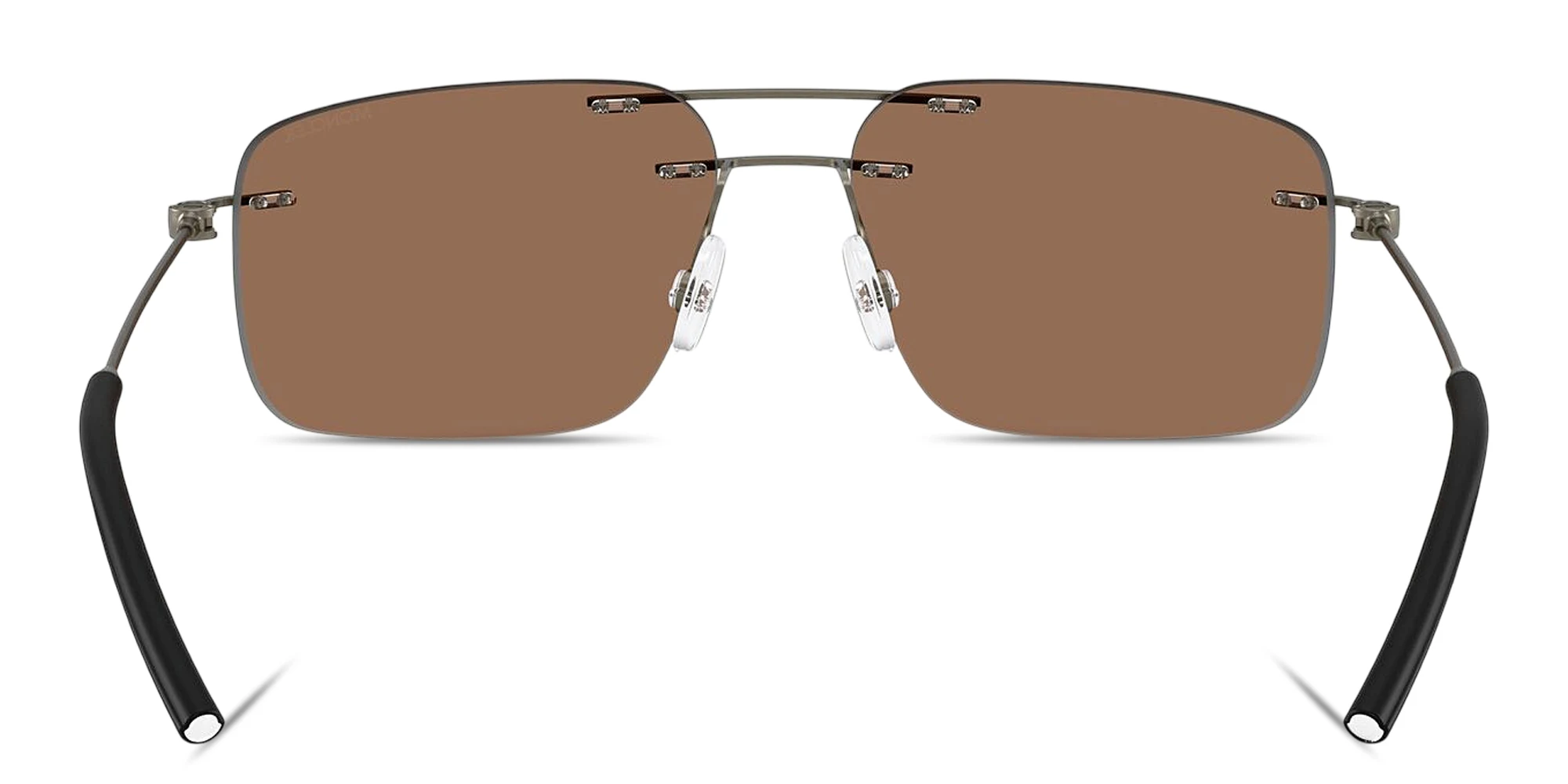Shop Moncler Doppler Unisex Rimless Rectangle Sunglasses in Matte Anthracite online.