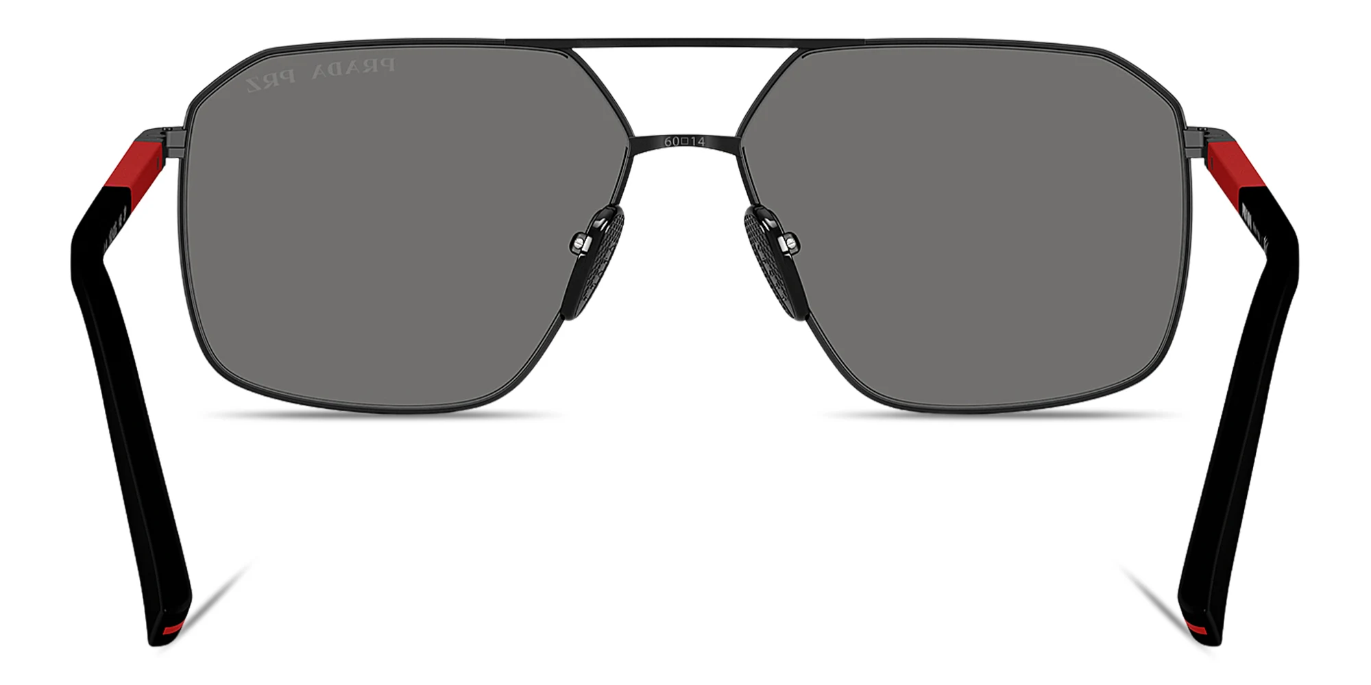 Shop Prada Linea Rossa Logo Signature Irregular Sunglasses in Matte Black online.