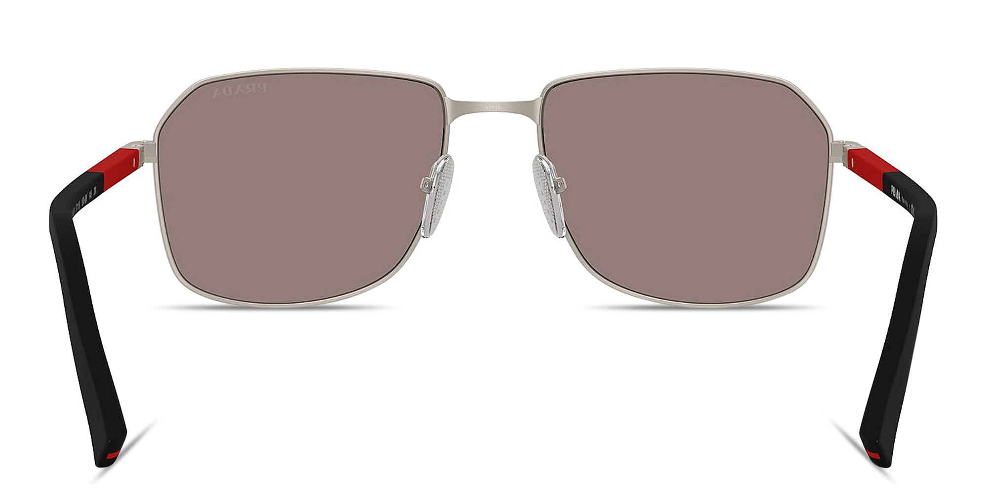 Shop Prada Linea Rossa Logo Signature Rectangle Sunglasses in Beige online.