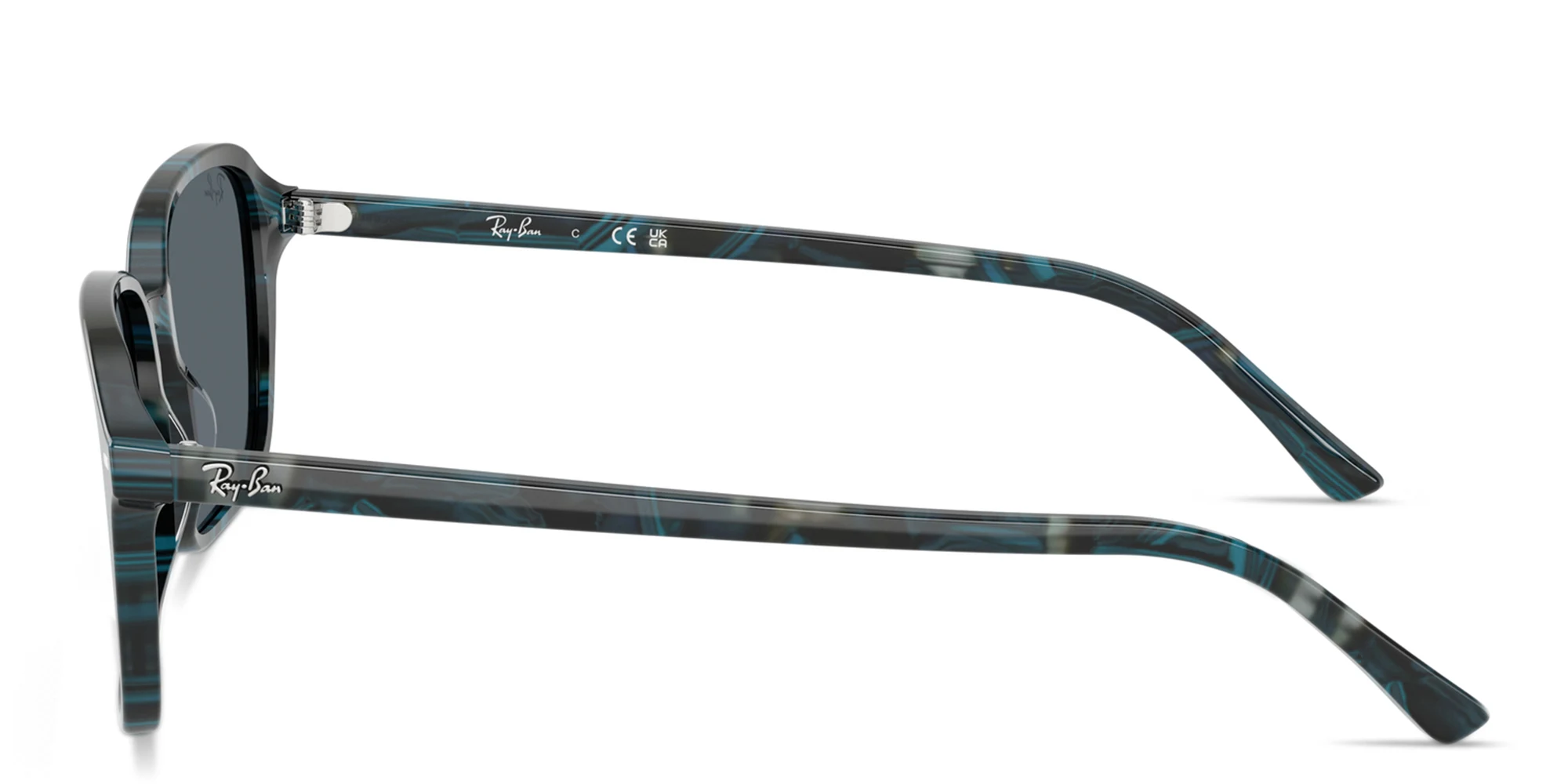 Shop Ray-Ban Raimond Unisex Square Sunglasses in Transparent Fantasy Blue Grey online.