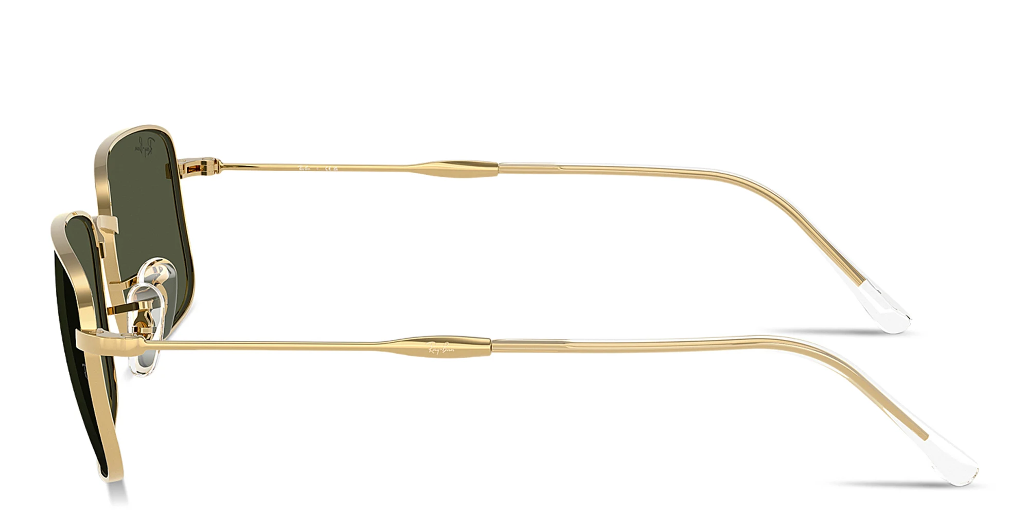 Shop Ray-Ban Logo-Engraved Unisex Rectangle Sunglasses in Arista online.