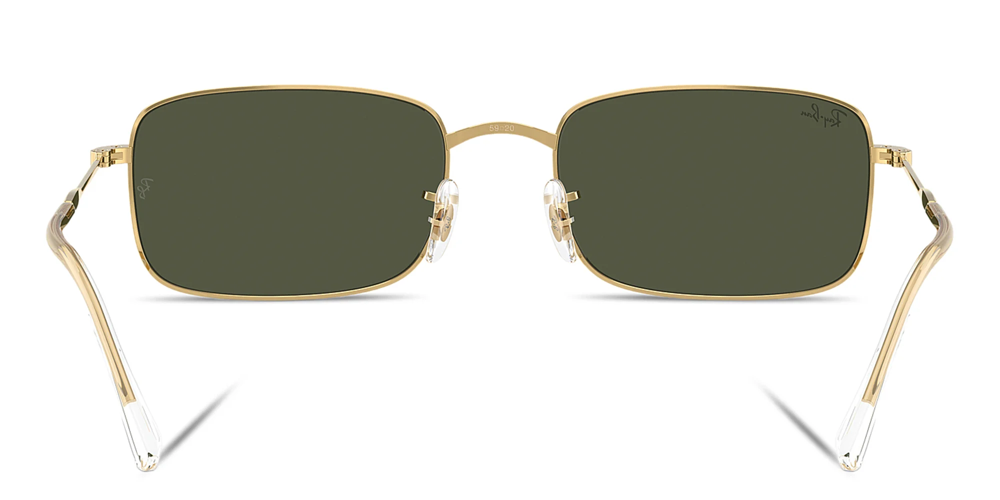 Shop Ray-Ban Logo-Engraved Unisex Rectangle Sunglasses in Arista online.