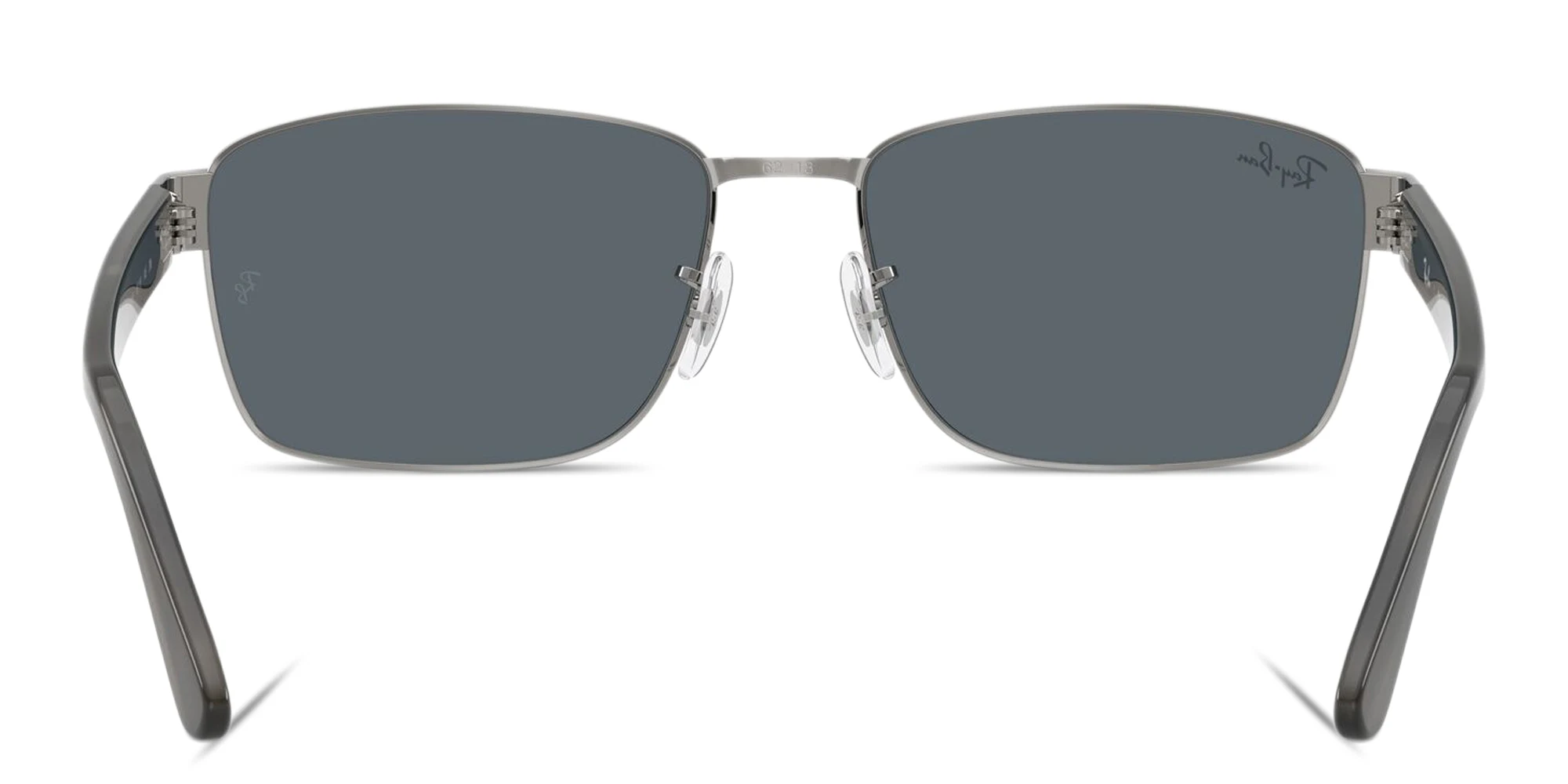 Shop Ray-Ban Embossed Logo Unisex Square Sunglasses in Gunmetal online.