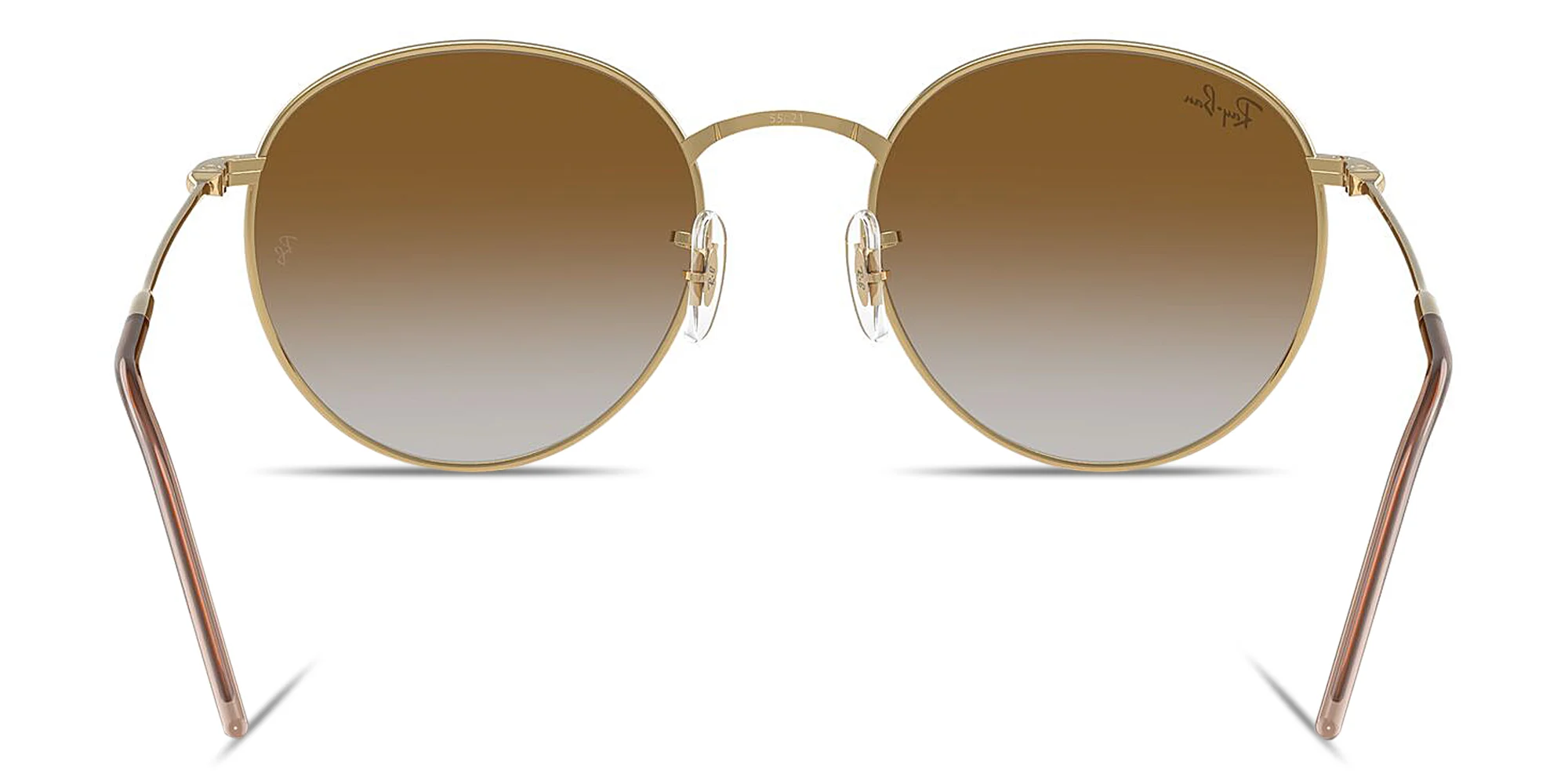 Shop Ray-Ban Round Reverse Unisex Panthos Sunglasses in Gold online.