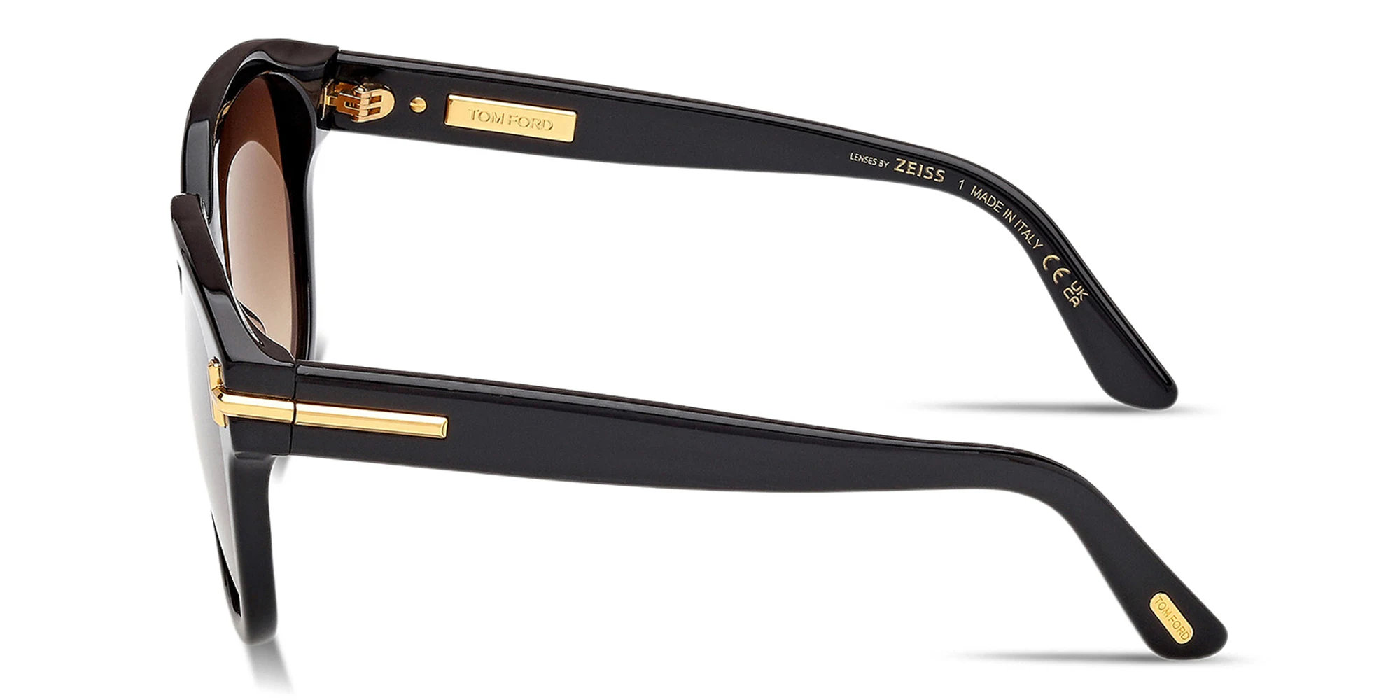 Shop TOM FORD Icon Square Sunglasses in Shiny Black online.