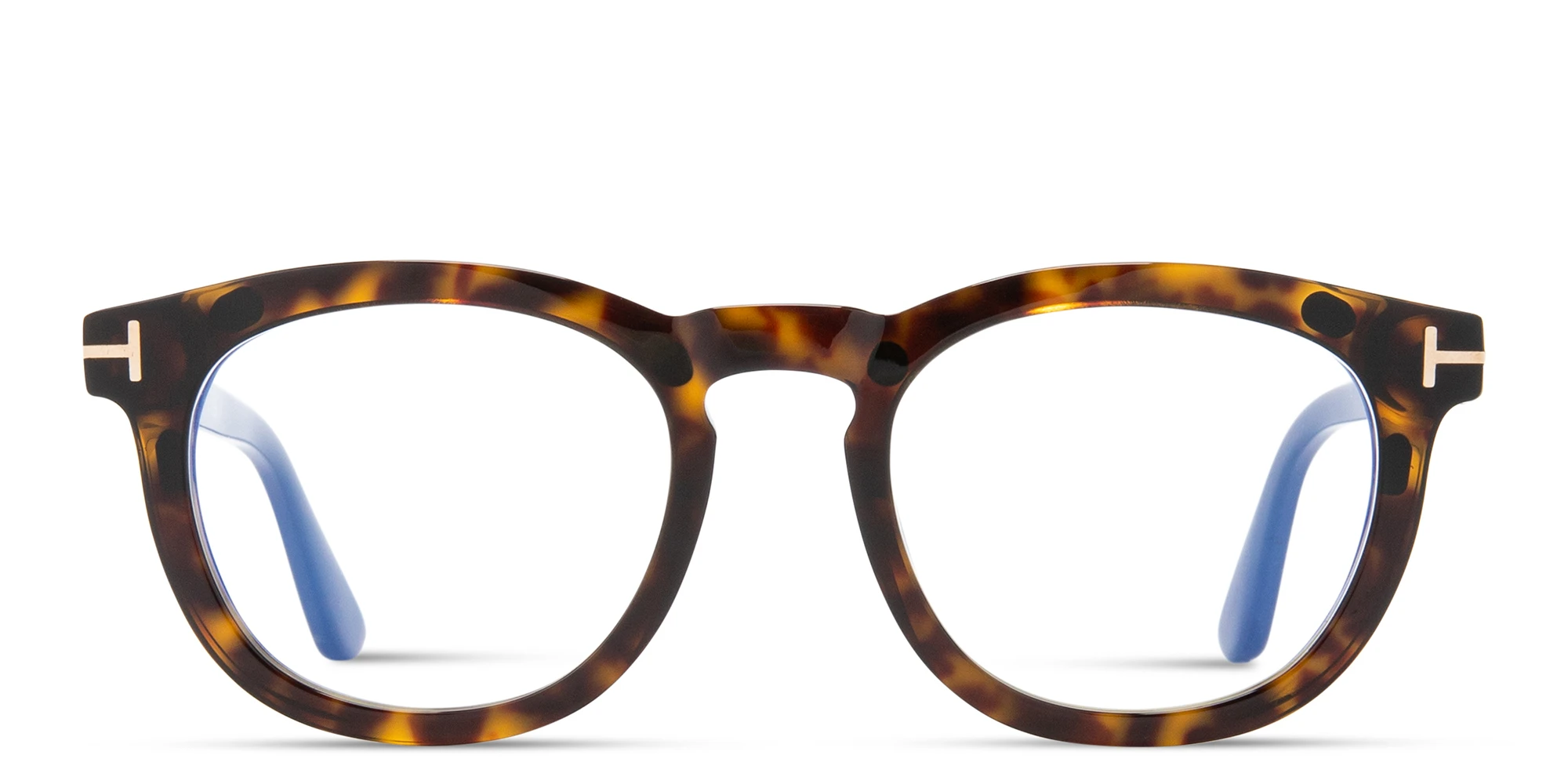 Shop TOM FORD Clip-On Round Eyeglasses in Dark Havana online.
