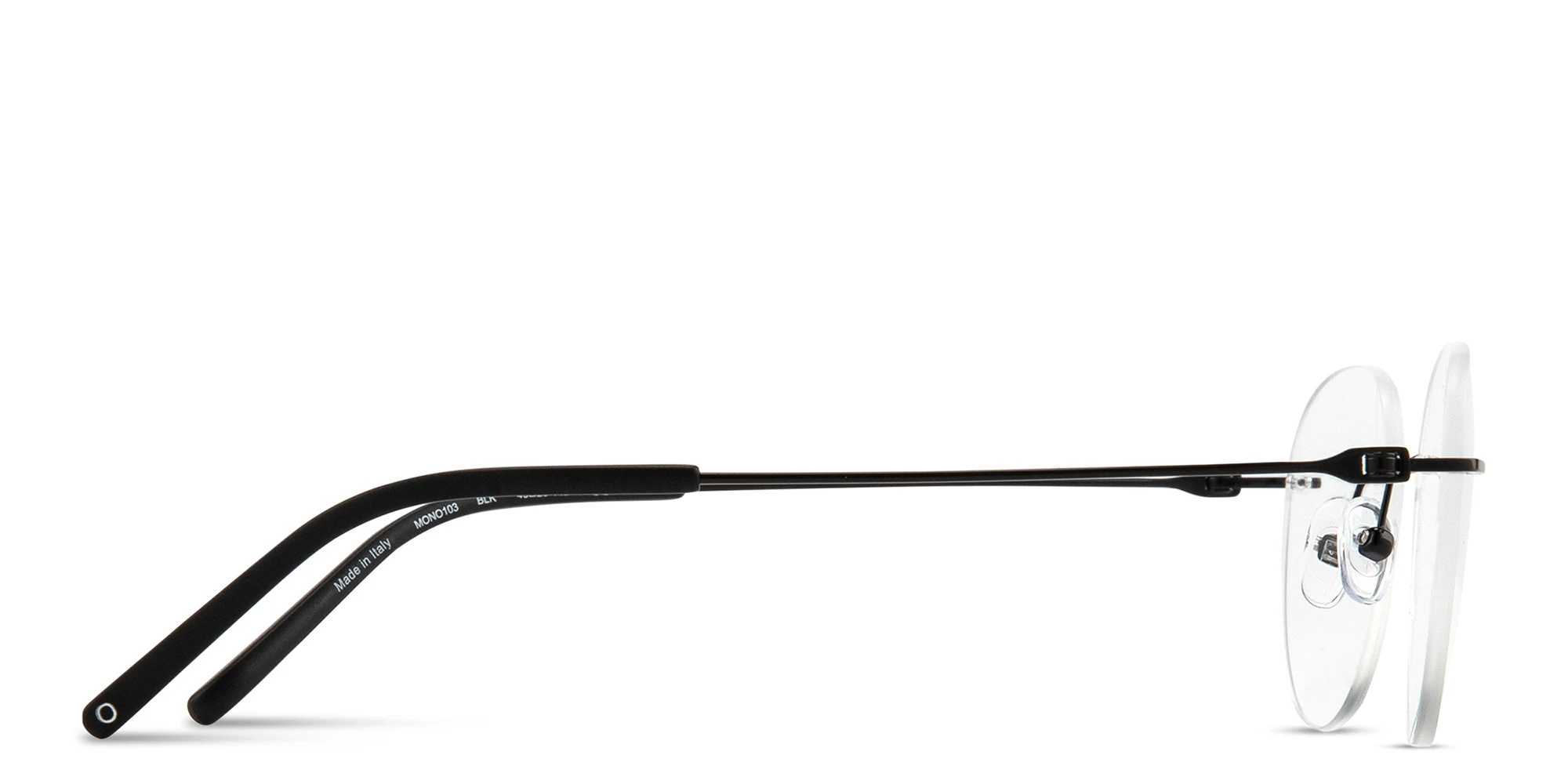 Shop MONOSTROM Rimless Panthos Eyeglasses in Black online.