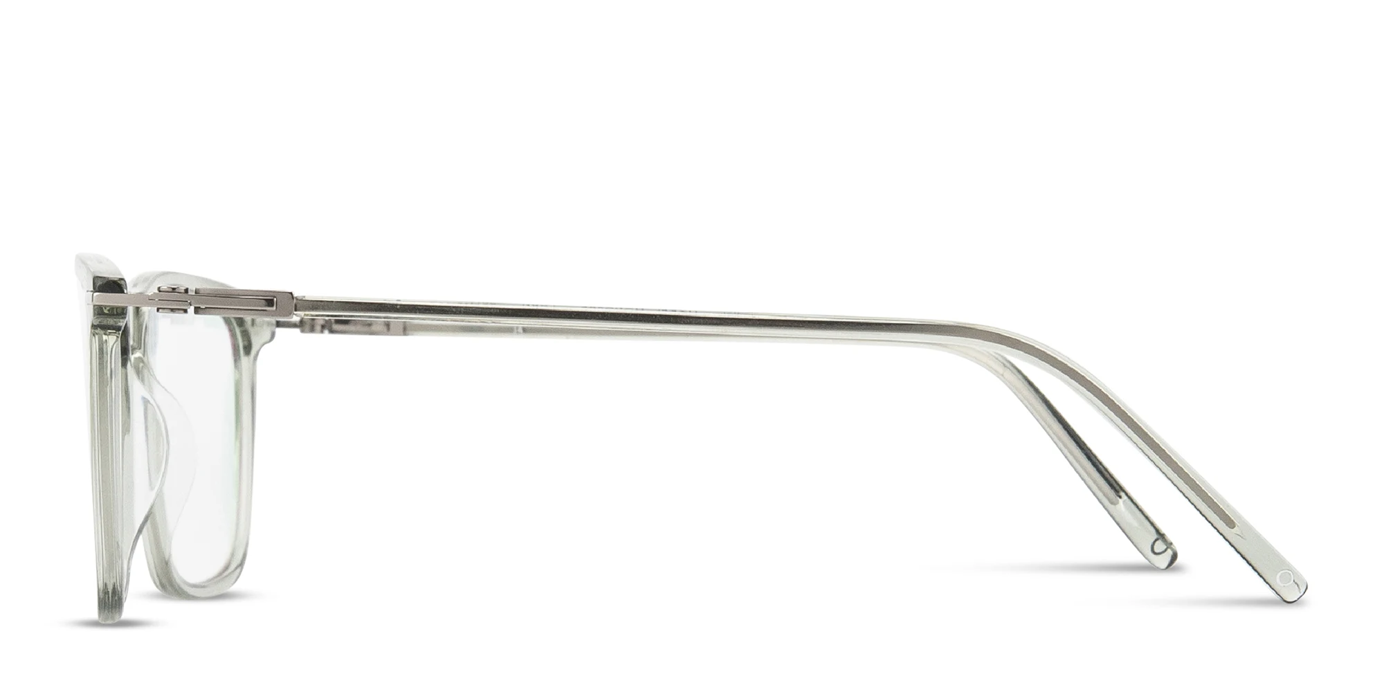 Shop MONOSTROM Wide Square Eyeglasses in Transparent Green online.