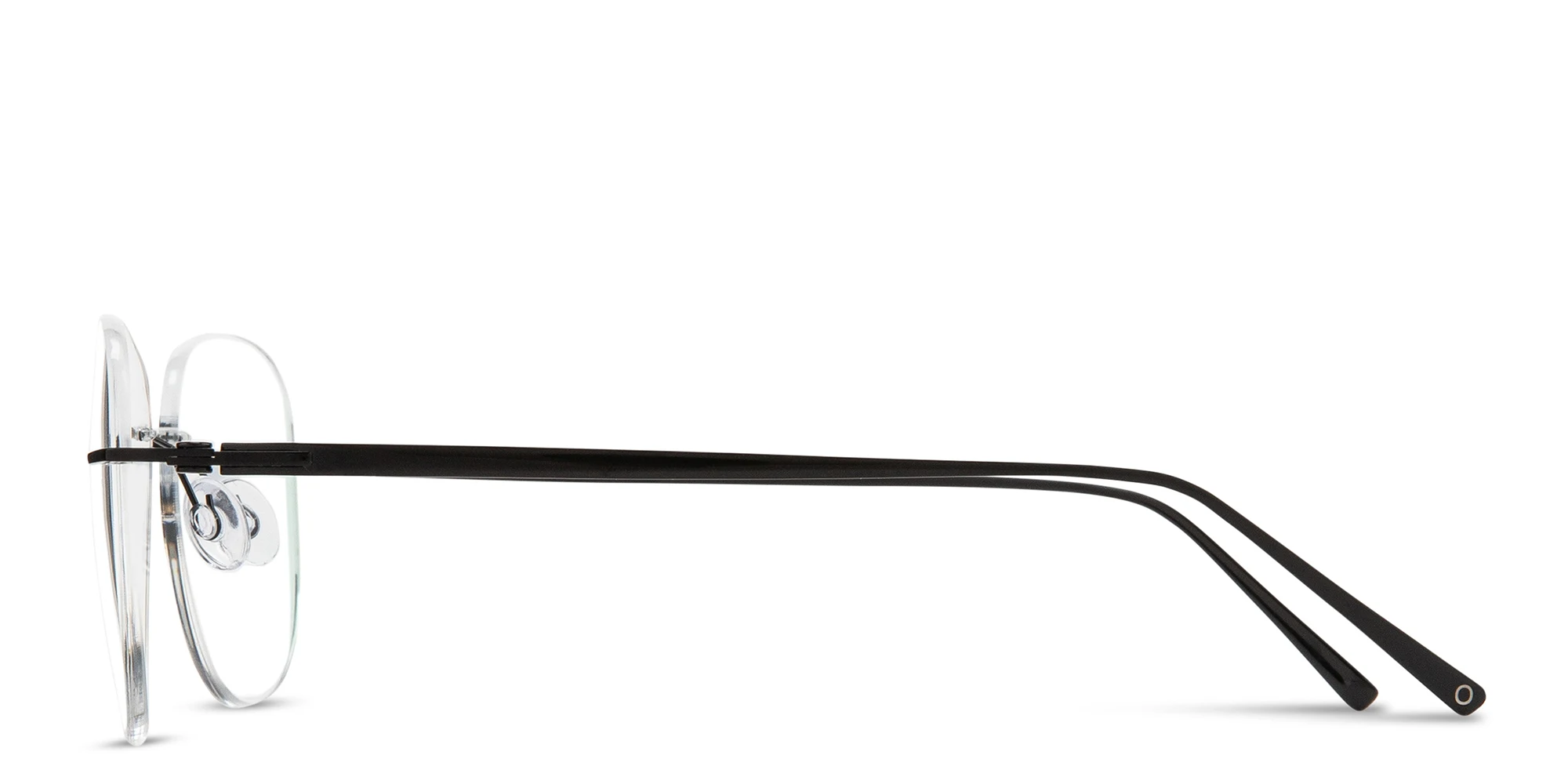Shop MONOSTROM Rimless Wide Aviator Eyeglasses in Black online.