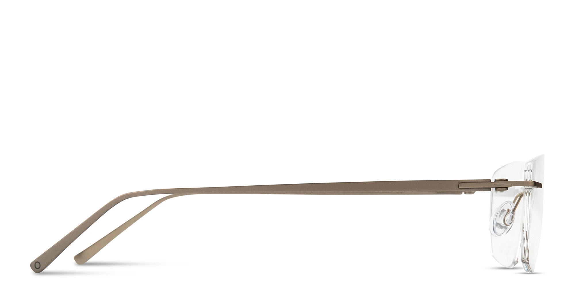 Shop MONOSTROM Rimless Wide Irregular Eyeglasses in Gold online.