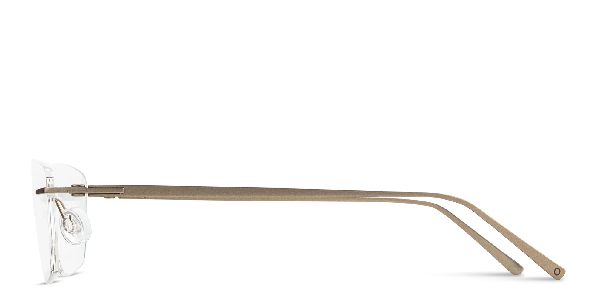 Shop MONOSTROM Rimless Wide Irregular Eyeglasses in Gold online.