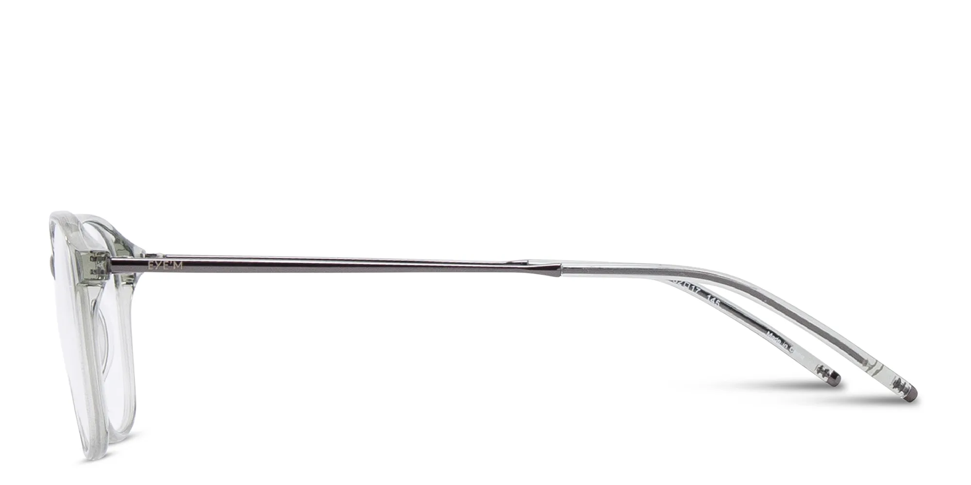 Shop EYE'M Pillow Eyeglasses in Transparent Grey online.