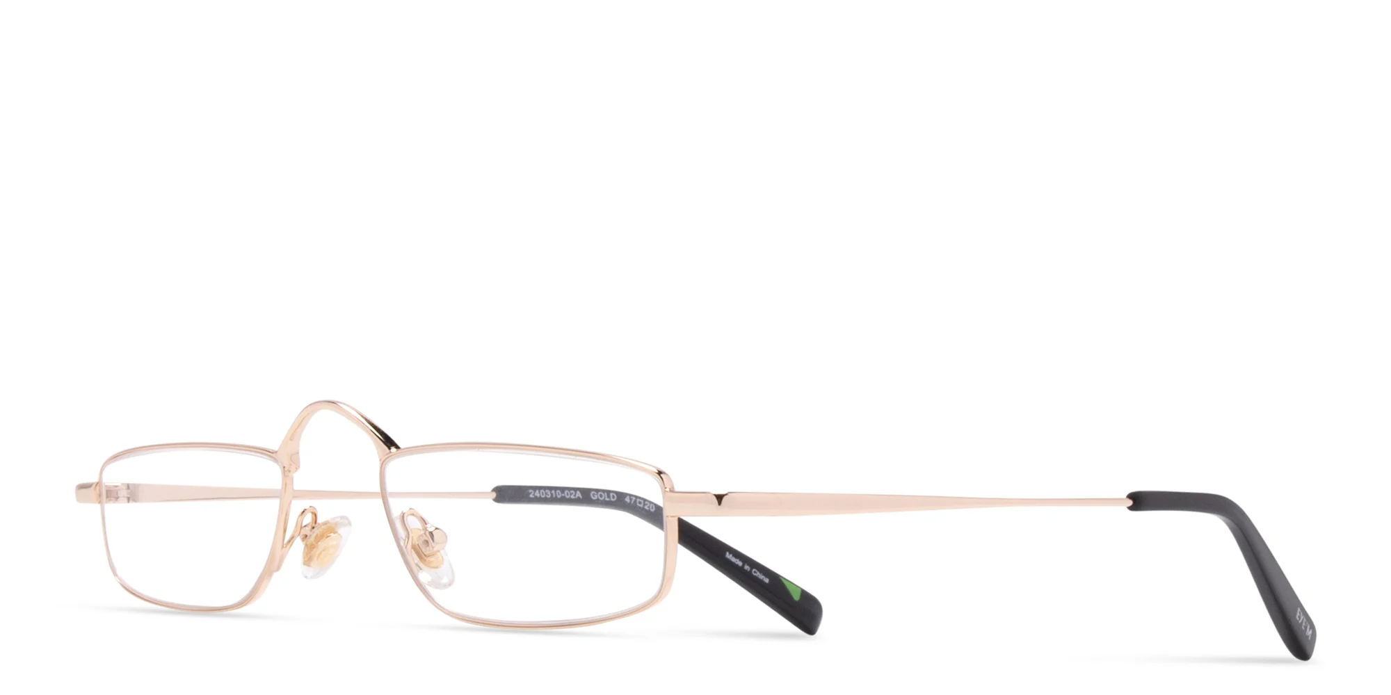 Shop EYE'M Rectangle Eyeglasses in Gold online.