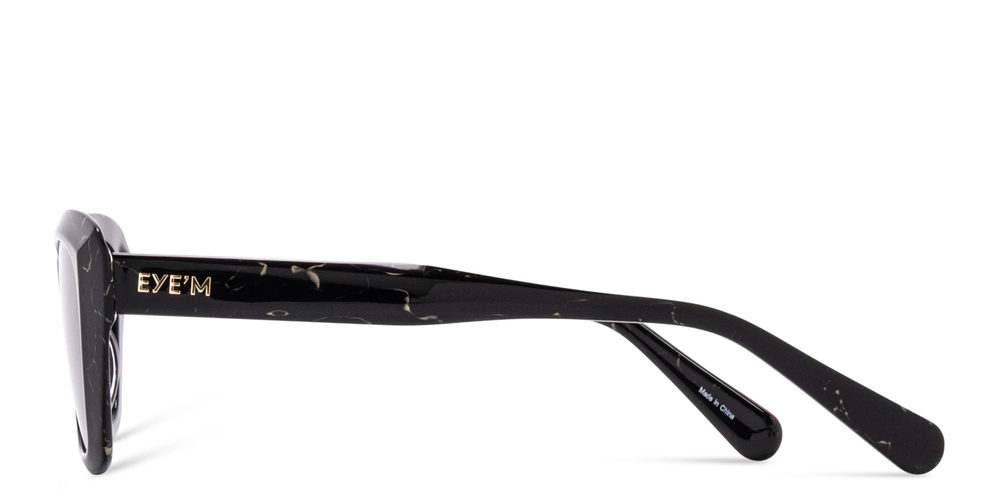 Shop EYE'M Cat-Eye Sunglasses in Shiny Black online.
