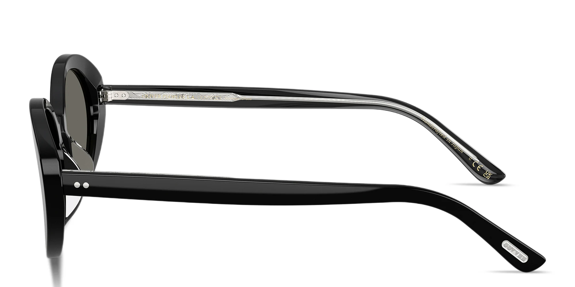 Shop OLIVER PEOPLES Lumar Oval Sunglasses in Black online.