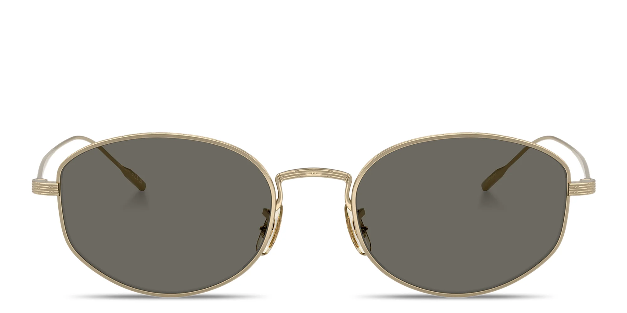 Shop OLIVER PEOPLES Estra Unisex Oval Sunglasses in Soft Gold online.