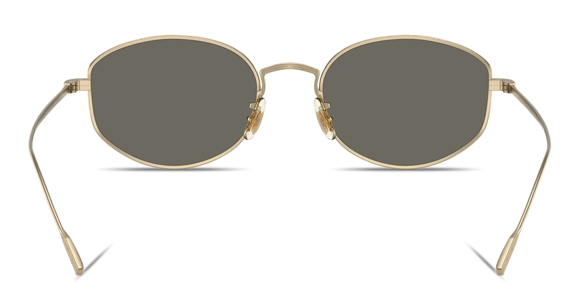Shop OLIVER PEOPLES Estra Unisex Oval Sunglasses in Soft Gold online.