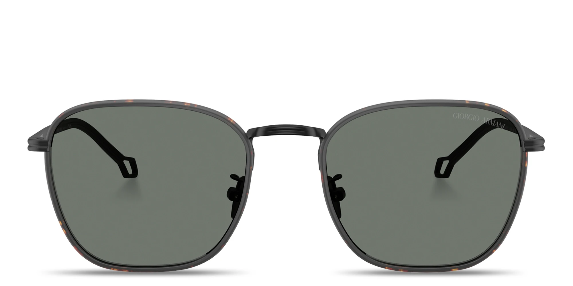 Shop GIORGIO ARMANI Visionary Luxury Square Sunglasses in Matte Black online.